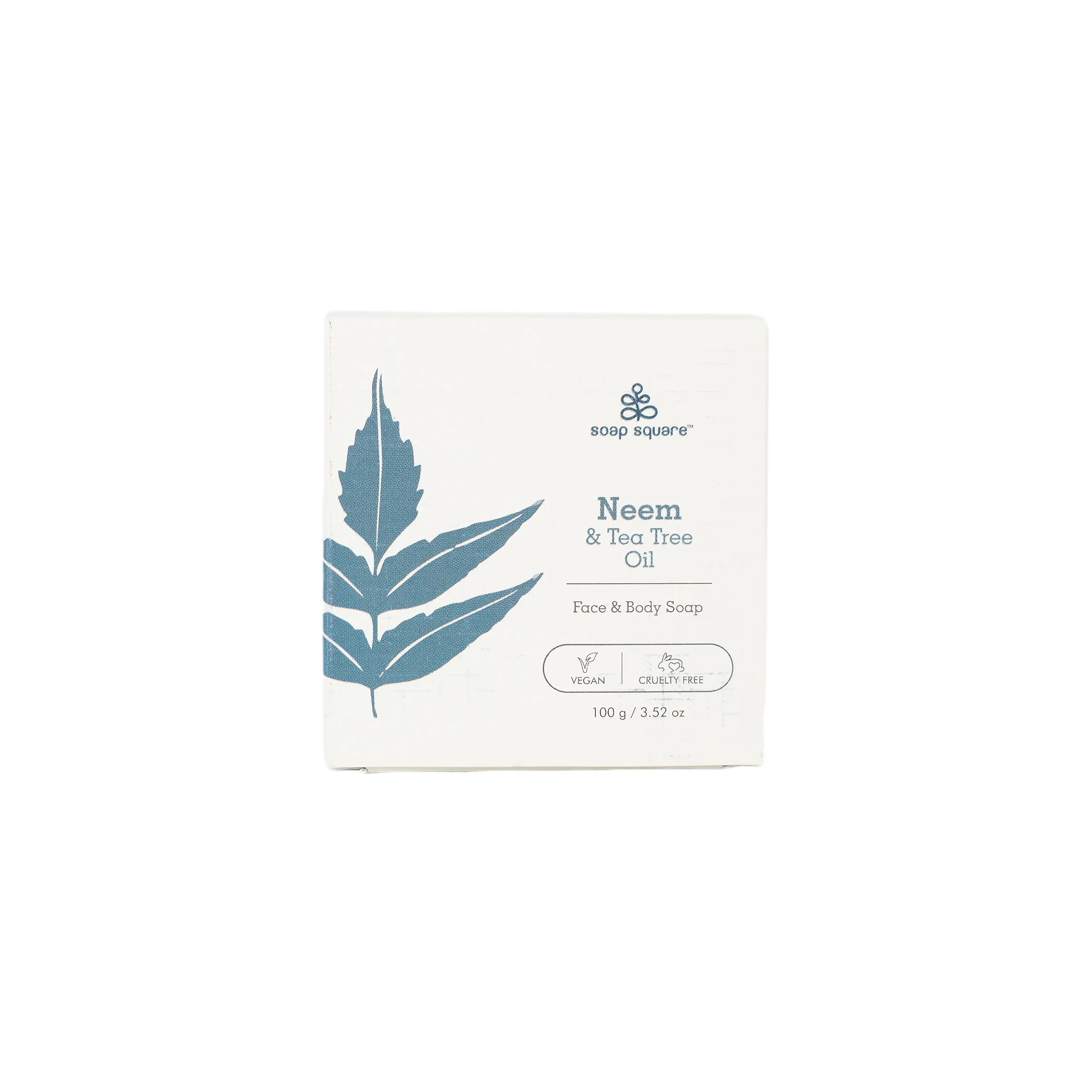 Neem & Tea Tree Oil Soap Bar - 100g | SLS Free, Paraben Free, Vegan & Cruelty-Free | Handcrafted in India | Perfect for Acne-Prone Skin & Sensitive Skin Care | Great as Customized Eco-Friendly Gifts for Birthdays & Holidays