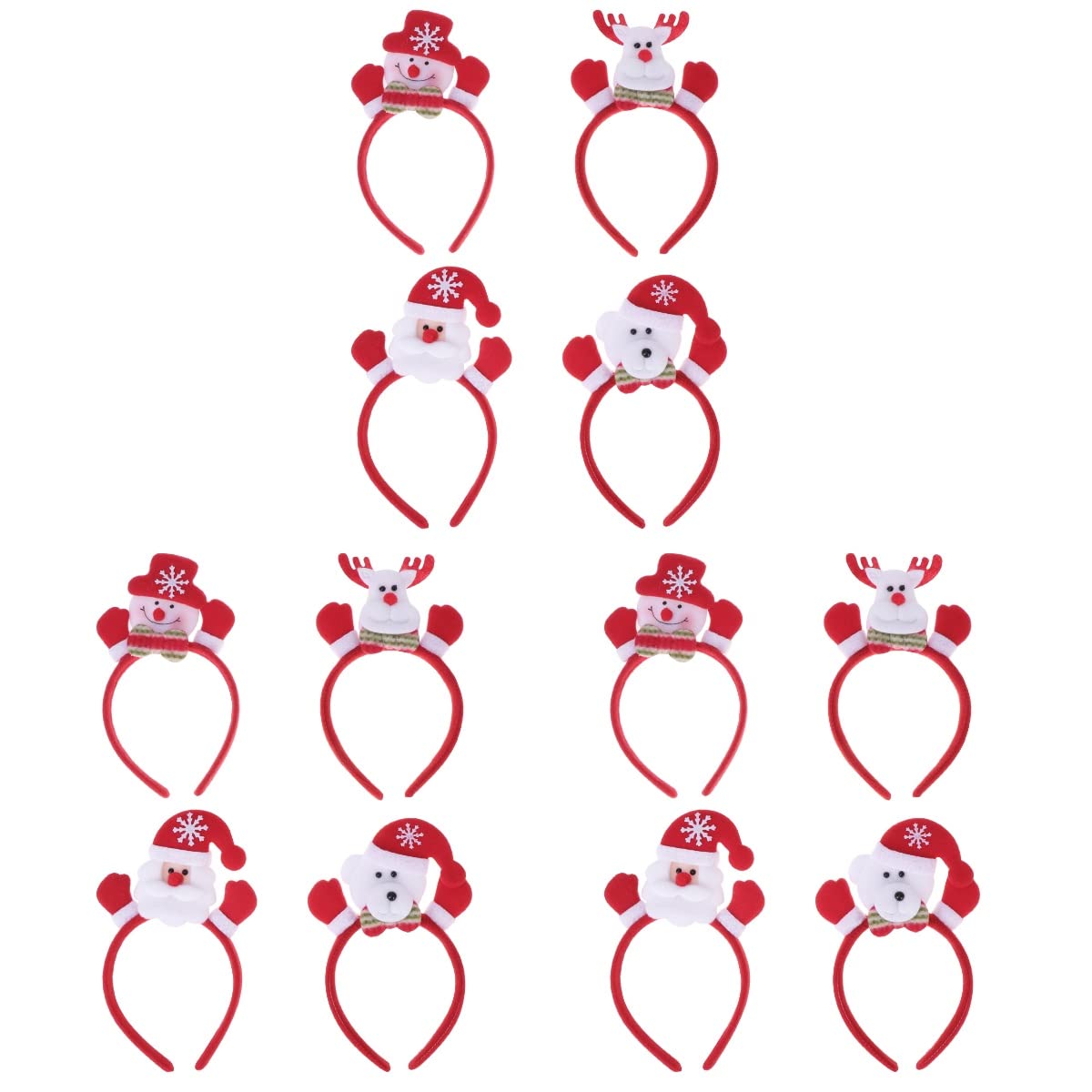 12 Pcs Glow in the Dark Christmas Headbands - Santa, Snowman, Deer & Bear Hair Accessories for Holiday Parties & Festive Celebrations