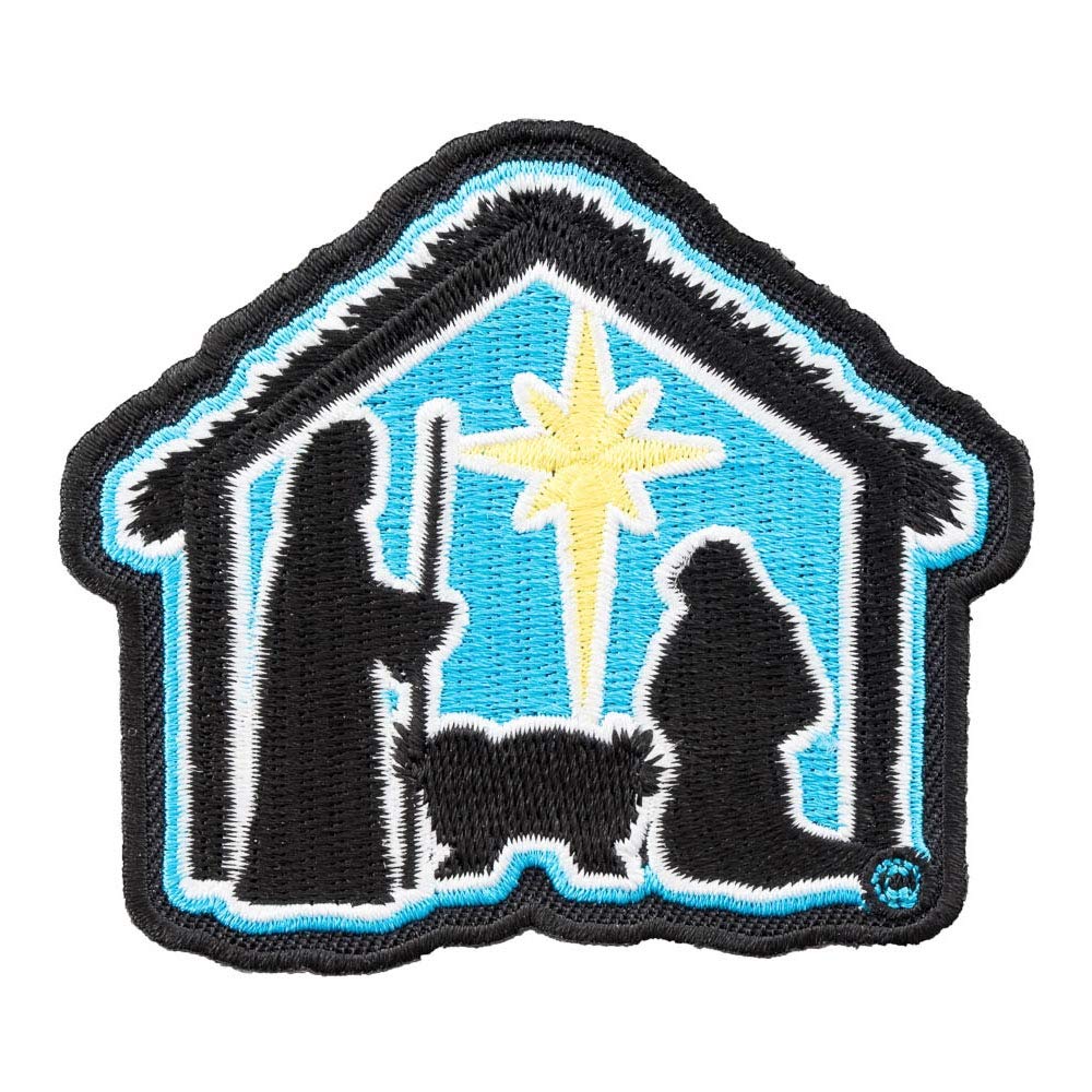 Nativity Scene Star Blue Iron On Patches for Clothing & Jeans - 3x2.75in Embroidered Christmas Patches for DIY Jackets, Bags & Denim - Holiday Decor & Festive Outfit Accessories