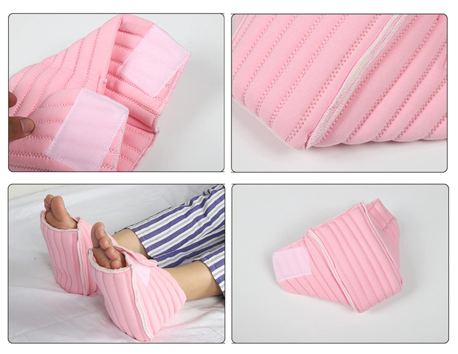 2 Pcs Heel Protector Cushions for Bedridden Patients - Pressure Relieving Foot Support Pillows for Pressure Ulcer Prevention - Soft Pink Heel Pads for Elderly Care & Hospital Use - Ideal for Wheelchair, Bed Rest & Post-Surgery Recovery