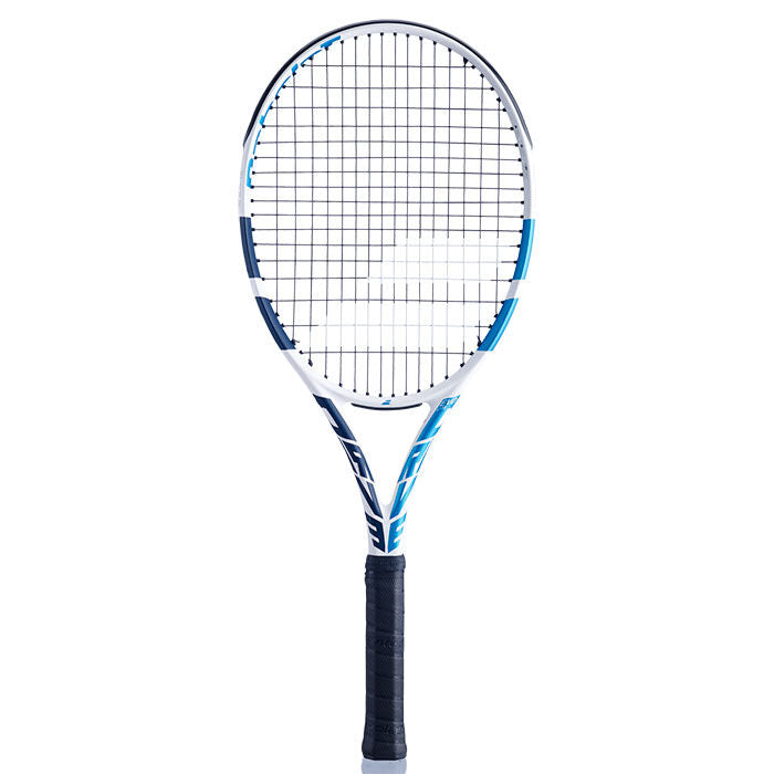 Babolat Evo Drive Lite Women's Unstrung Tennis Racket - Lightweight Performance Racquet for Female Players (White/Blue) | Perfect for Beginners & Intermediate Tennis Training, Matches & Court Practice