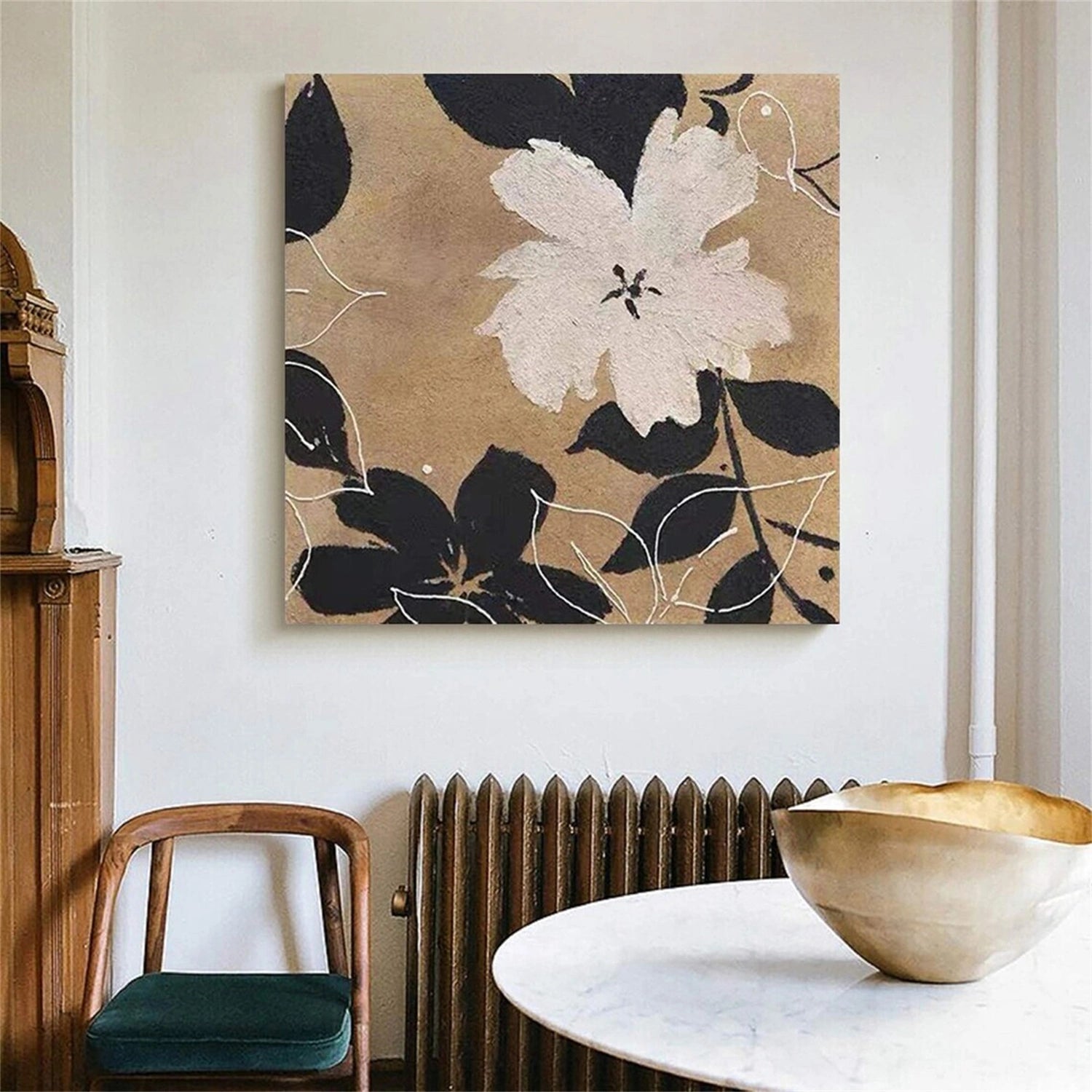 Flower and Tree Painting #FT158 - Handmade Canvas Wall Art for Home & Office Decor - Perfect for Living Room, Bedroom, or Gift