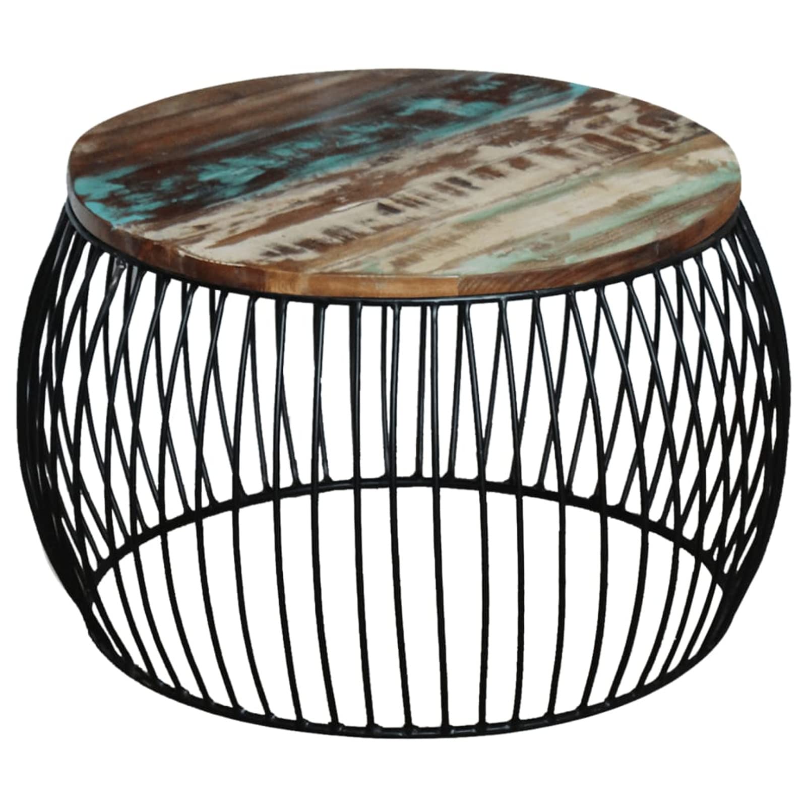 Solid Reclaimed Wood Round Coffee Table - 26.8