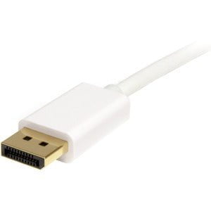 2M (6 FT) White Mini DisplayPort to DisplayPort Cable - High Speed 4K 60Hz Mini DP to DP Cable - 1x Mini DisplayPort (M) to 1x DisplayPort (M) - Perfect for Gaming, Home Theater & Office Setup