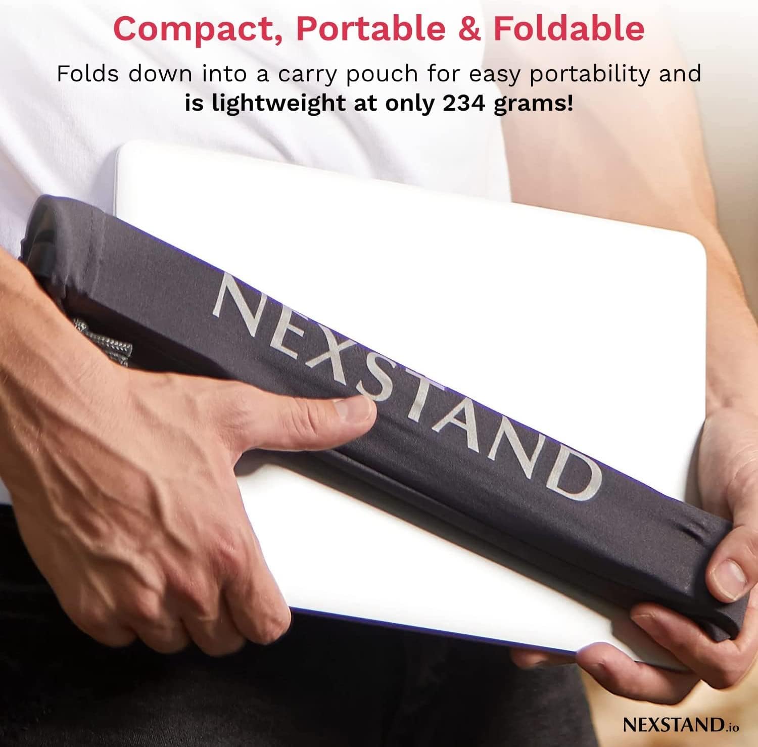 Nexstand Portable Foldable Laptop Stand - Adjustable Height Ergonomic Computer Stand for MacBook, Dell, HP & All Laptops - Perfect for Home Office, Travel & Workspace Setup