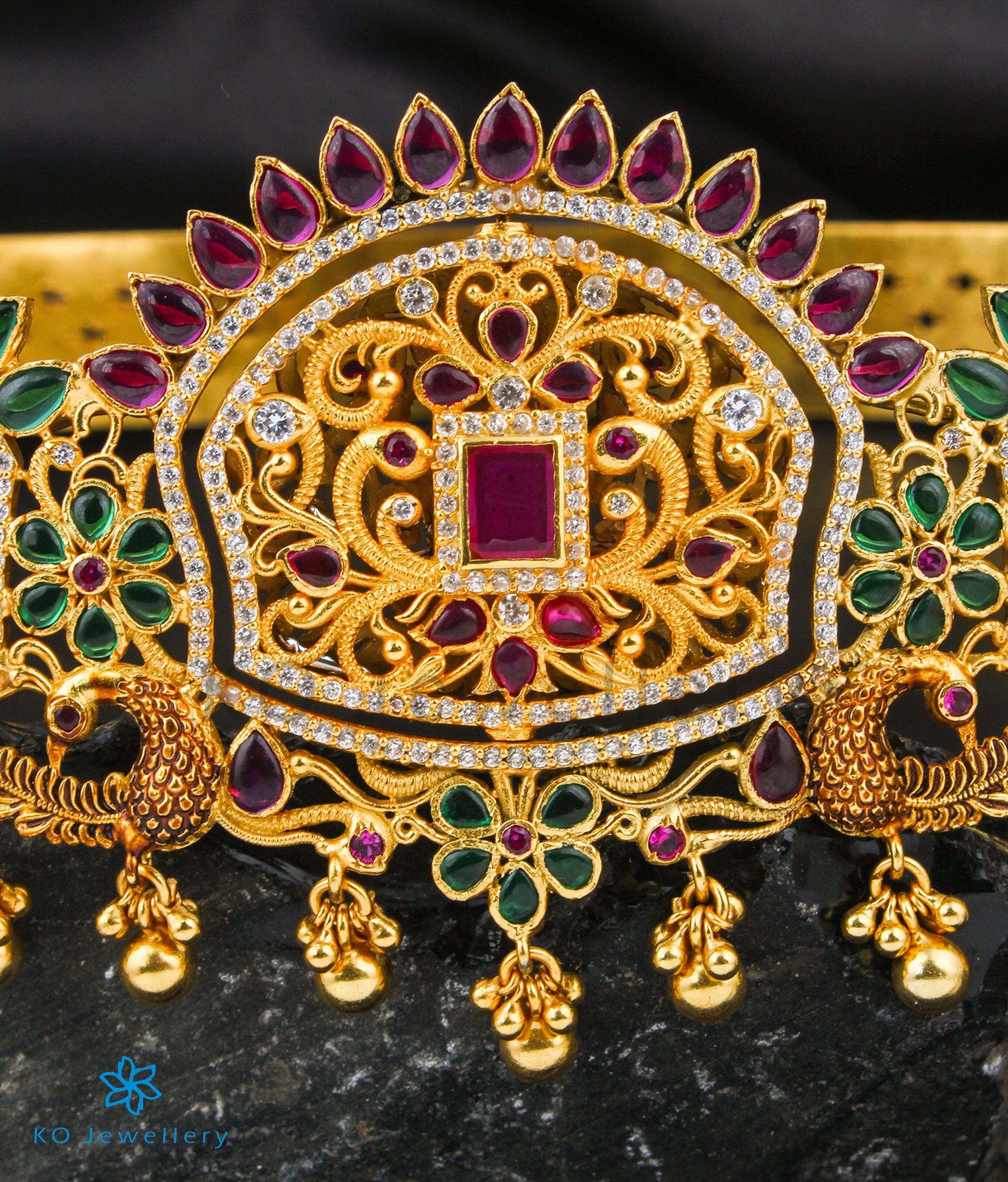 **Lakshmi Reversible Silver Peacock Oddiyanam Waist Belt – Traditional Indian Bridal Jewelry for Weddings & Festivals**