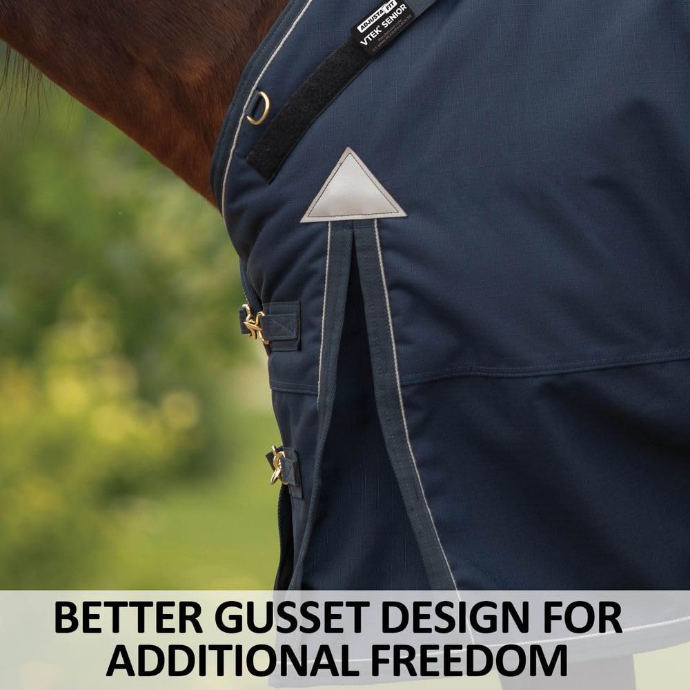 Challenger II Senior Adjusta-Fit Surcingle Horse Turnout Blanket - Waterproof 1200D Ripstop Winter Horse Blanket with Wither Relief | Perfect for Cold Weather Riding, Stable Use & Outdoor Protection