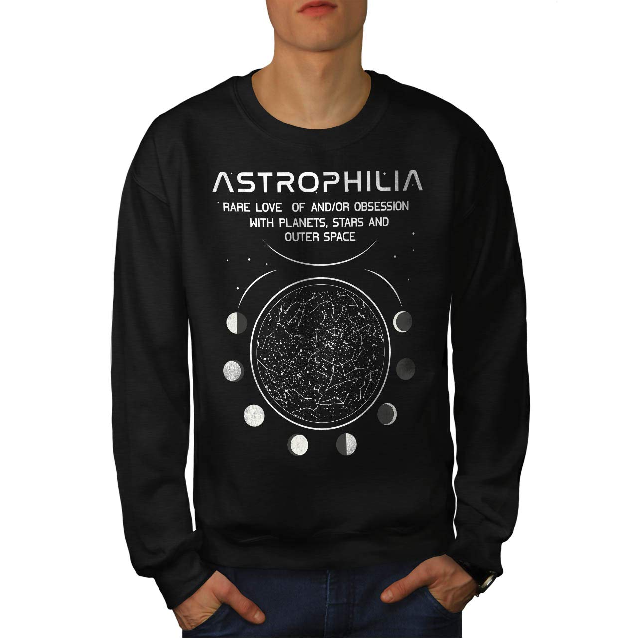 Wellcoda Men's Astronomy Definition Sweatshirt - Planets Graphic Casual Pullover Jumper for Stargazing & Outdoor Activities