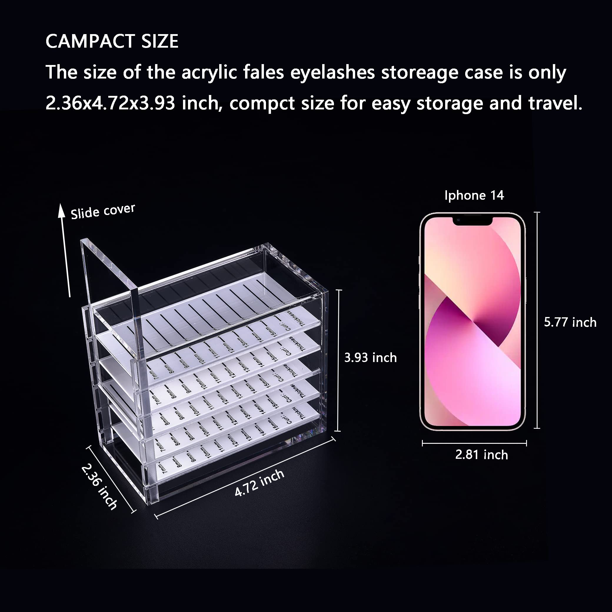 5-Layer Transparent Lash Extension Organizer & Storage Box - Small Lash Trays for Eyelash Extensions - Perfect for Salon Professionals & DIY Lash Artists at Home