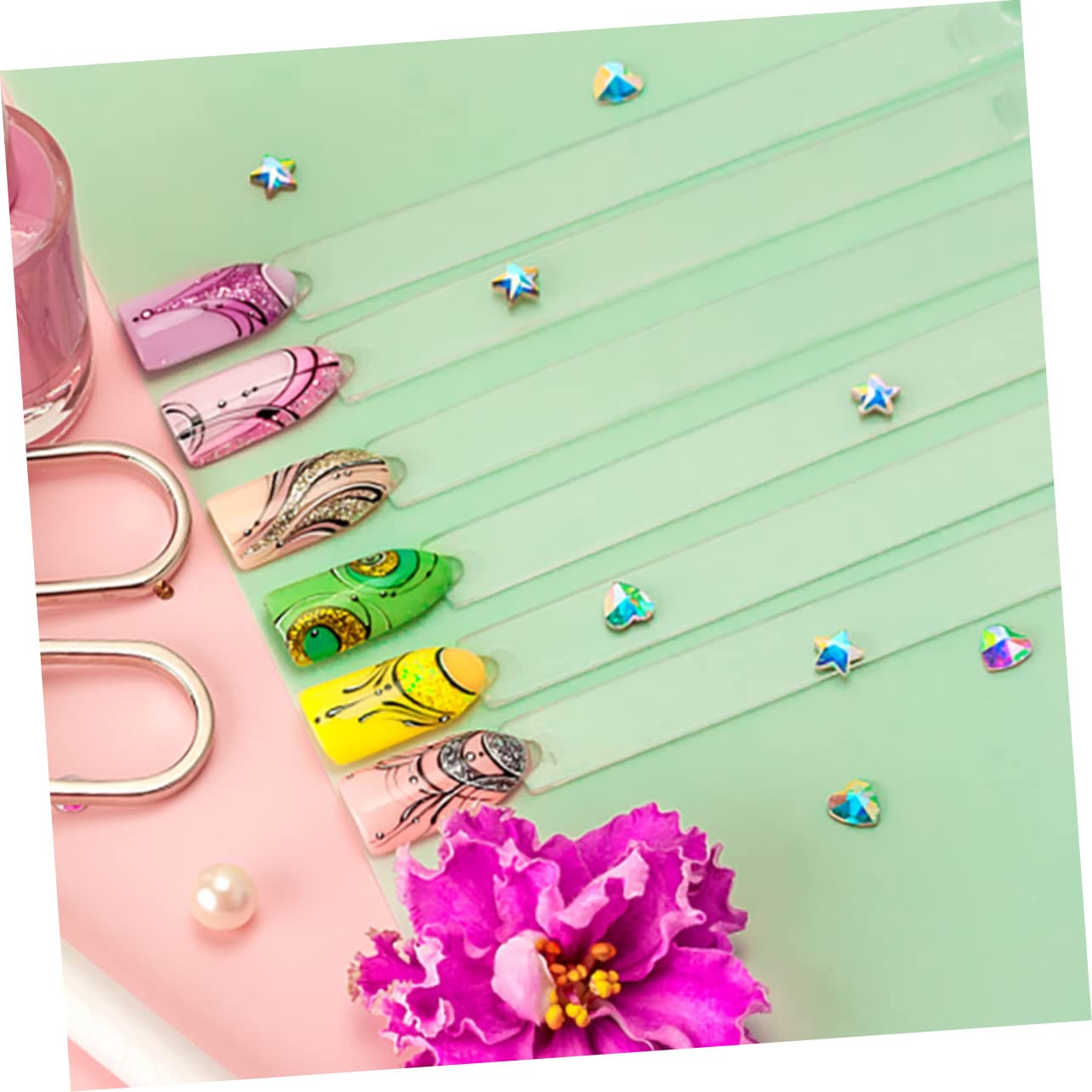 FOMIYES 150pcs Nail Art Practice Tips - Professional DIY Nail Polish Display Boards for Gel & Acrylic Nails - Perfect for Salon Training, Home Manicure Practice & Nail Art Design