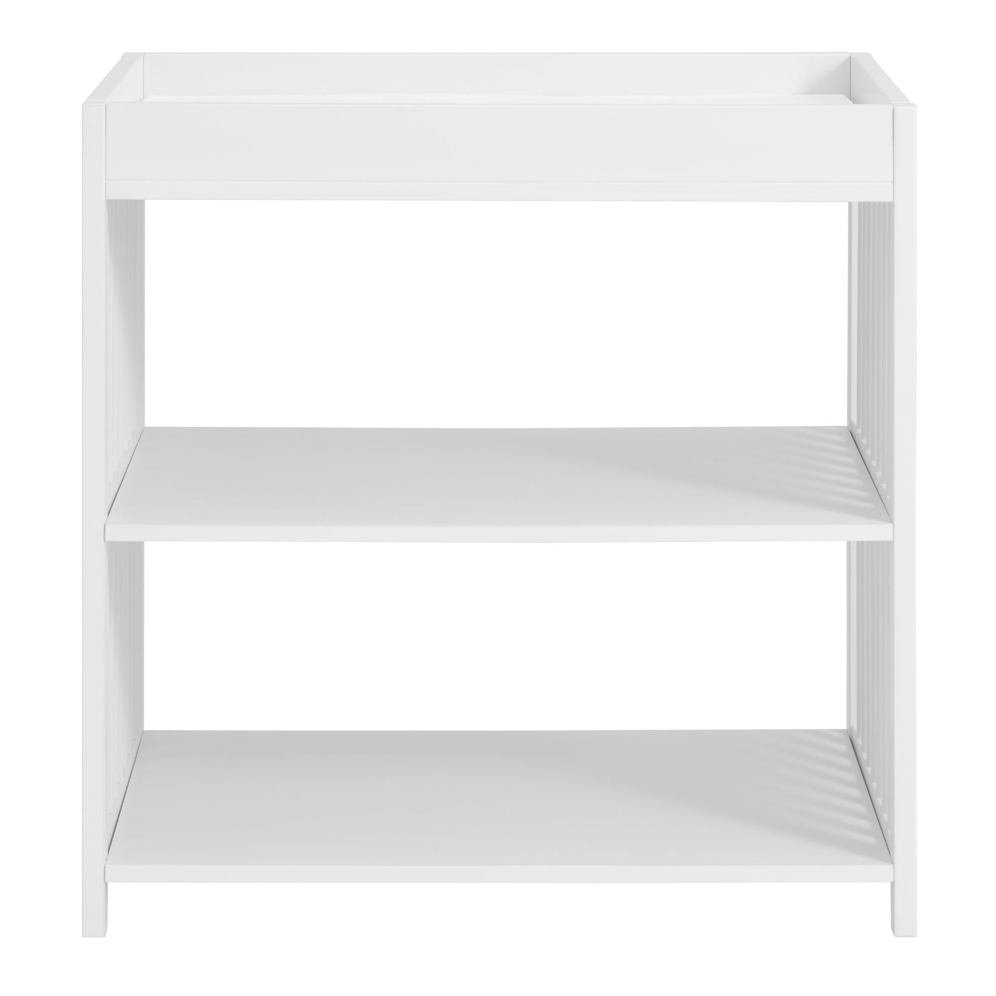 White Oxford Baby Essentials Changing Station with Round Spindles - Safe & Sturdy Nursery Changing Table for Newborns & Toddlers - Perfect for Diaper Changes, Baby Care & Nursery Organization