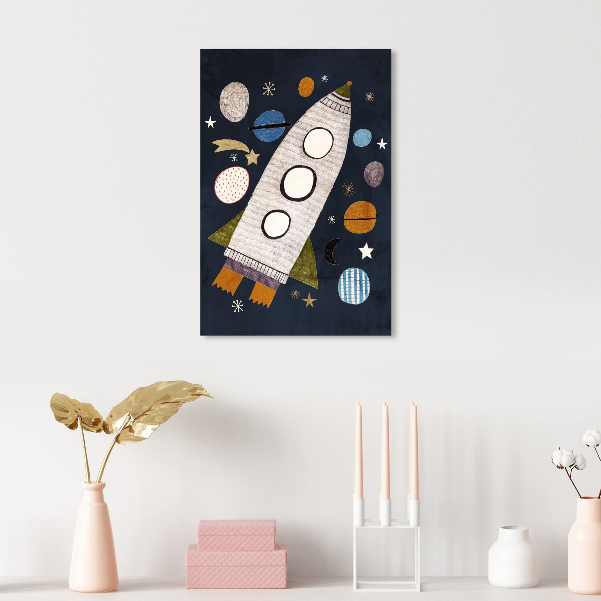 Into The Cosmos Astronomy & Space Wall Art Canvas Prints - Planets, Stars & Galaxy Decor for Living Room, Bedroom & Office