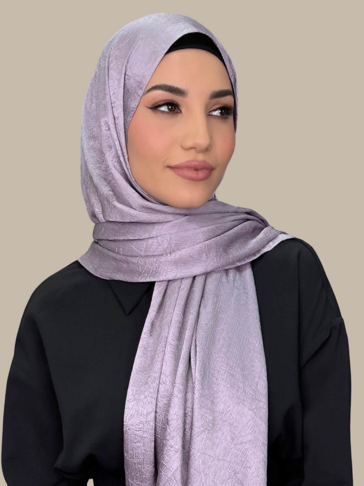 Elegant Classic Satin Hijab in Periwinkle Blue - Perfect for Daily Wear, Prayer & Special Occasions