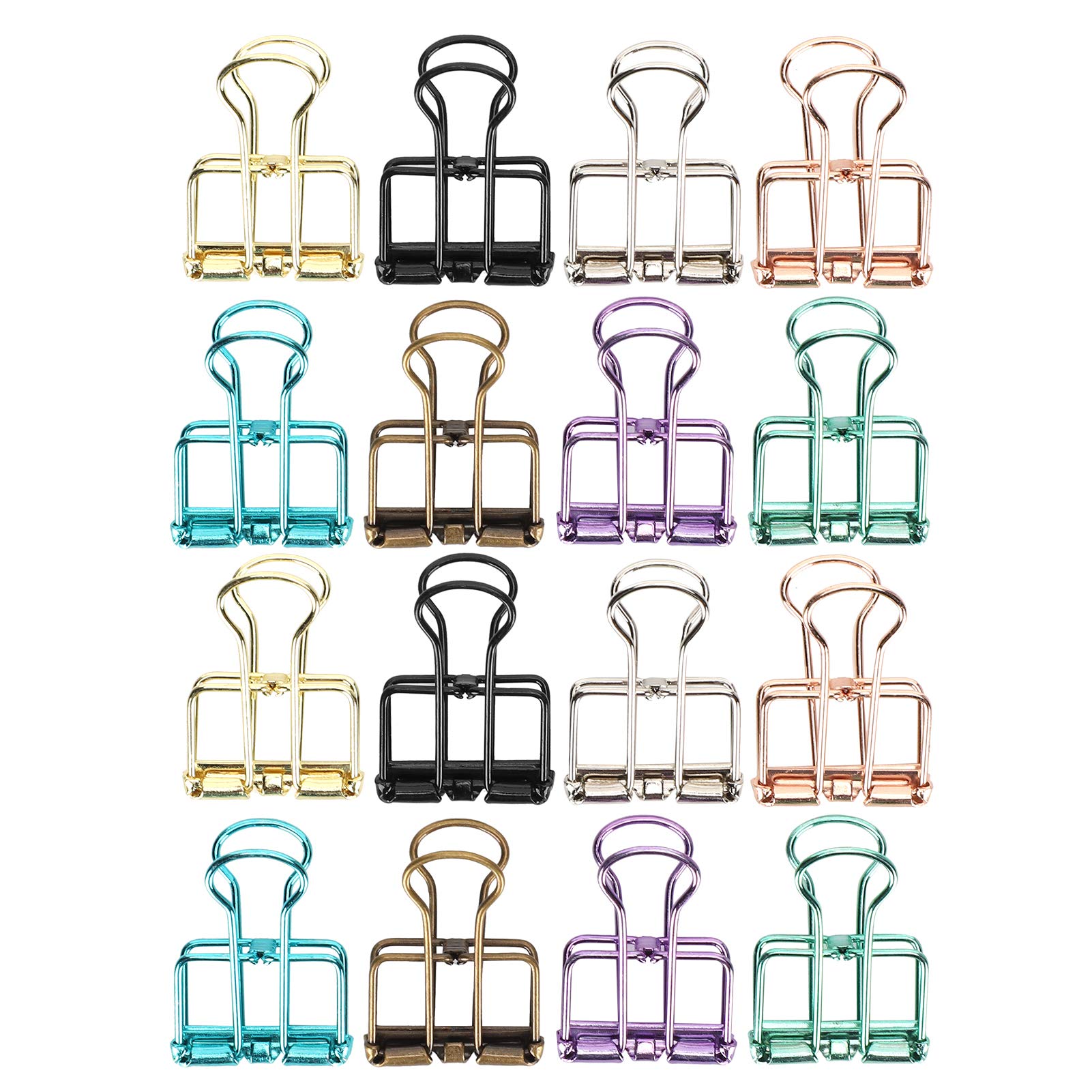 16 Pcs Colorful Hollow Design Binder Clips - 8 Vibrant Colors, Small (0.8 x 1.1 Inch) - Perfect for Office Documents, School Projects, Home Organization & Crafting