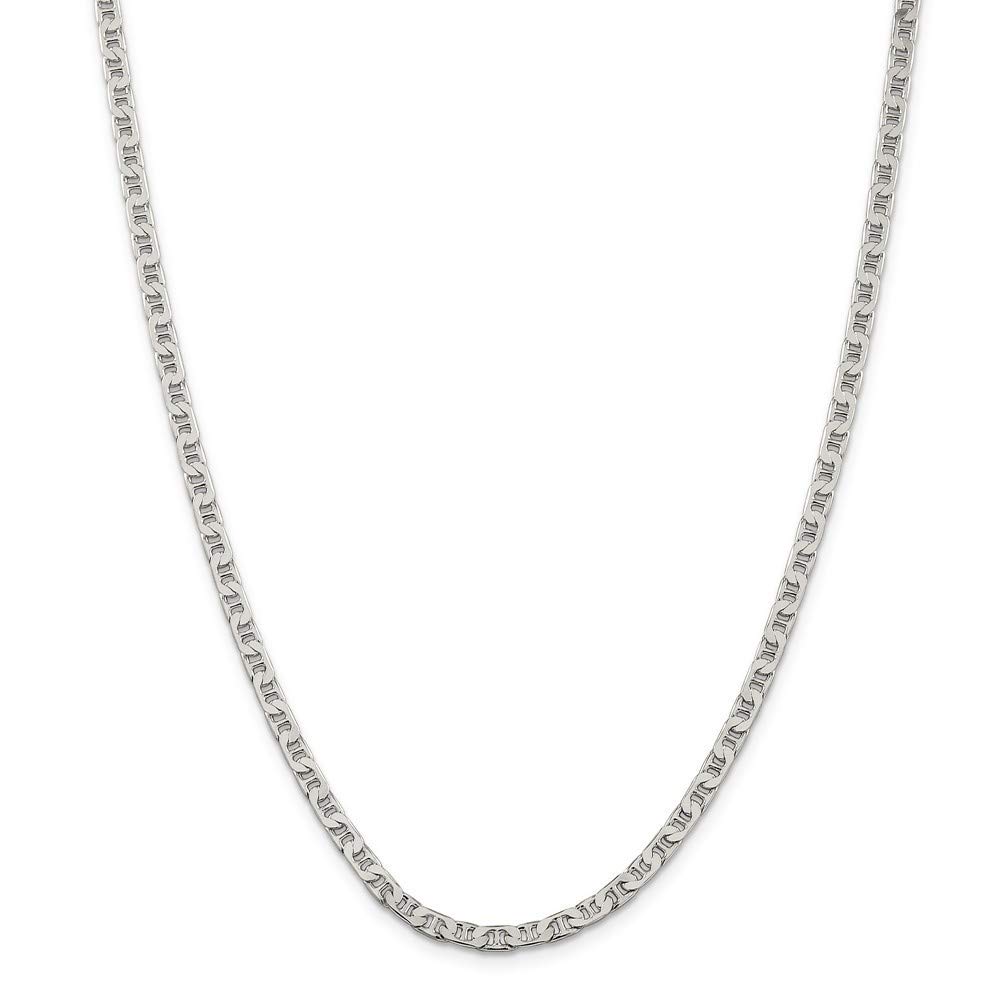 Roy Rose Jewelry Sterling Silver 3.75mm Flat Anchor Chain Necklace for Women - Dainty Layering Jewelry for Everyday Wear, Gift Giving & Special Occasions