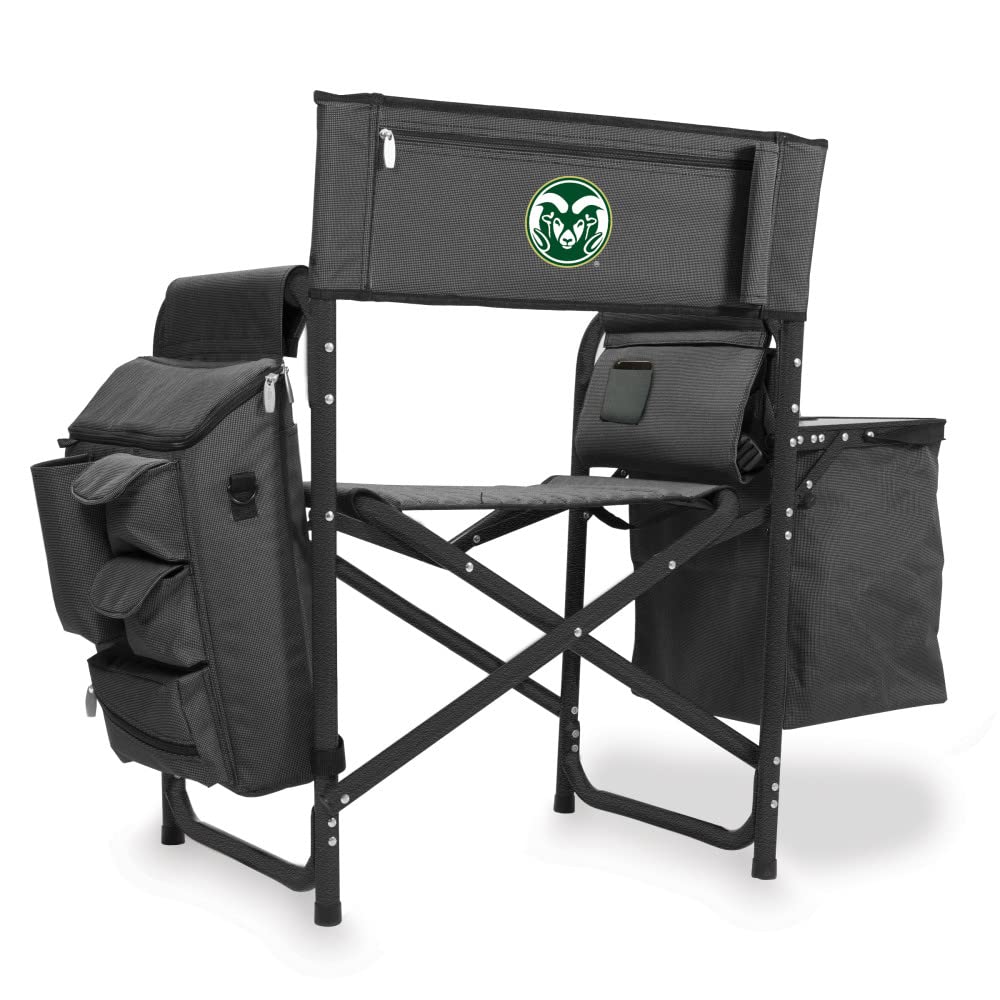 Colorado State Rams Fusion Backpack Chair with Built-in Cooler - Portable Stadium Seat for Football Games & Outdoor Events (Dark Gray/Black) - Perfect for Tailgating, Camping & Picnics