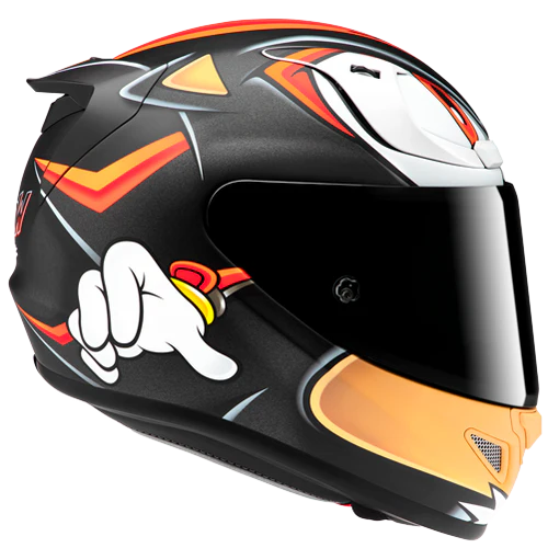 RPHA 12 Shadow the Hedgehog Motorcycle Helmet - Lightweight, DOT & ECE Certified for Safety - Perfect for Racing, Street Riding & Adventure Motorcycles