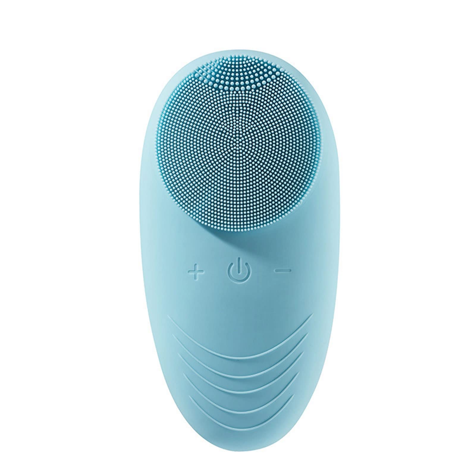 Electric Silicone Facial Cleansing Brush - Rechargeable Waterproof Face Scrubber with Smart Light Reminder | Deep Pore Cleaner for Acne & Blackheads | Perfect for Daily Skincare & Travel (Blue)