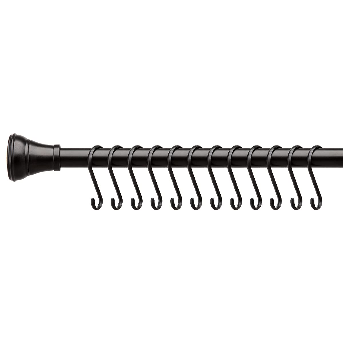Utopia Alley Shower Curtain Rings - 12 Pack Rustproof Zinc S-Shaped Hooks for Bathroom (Black) | Durable Shower Accessories for Home & Hotel Use