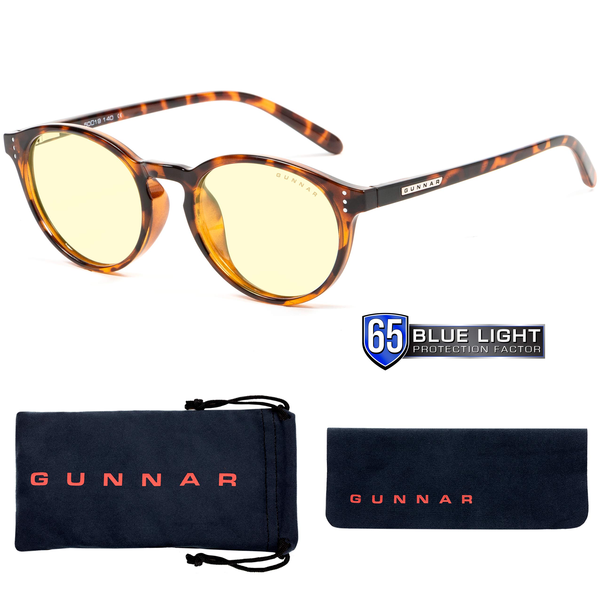 GUNNAR Blue Light Blocking Reading Glasses - 65% Blue Light Protection - Tortoise Frame with Amber Tint +1.5 Power - Perfect for Computer Use, Gaming & Digital Eye Strain Relief