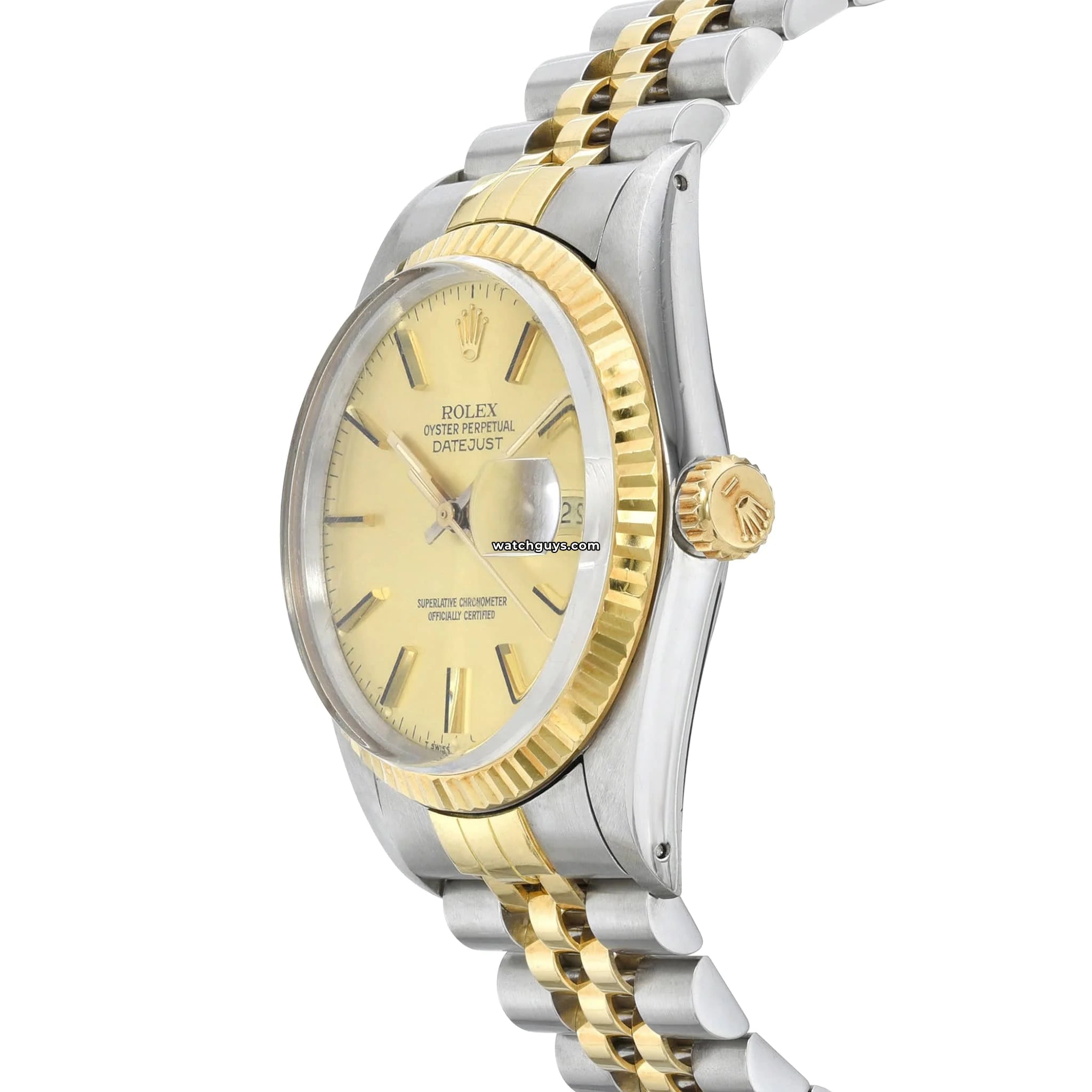 Authentic Rolex Datejust 16013 Men's Watch - 18K Yellow Gold & Stainless Steel - Luxury Timepiece for Business, Formal Events & Special Occasions