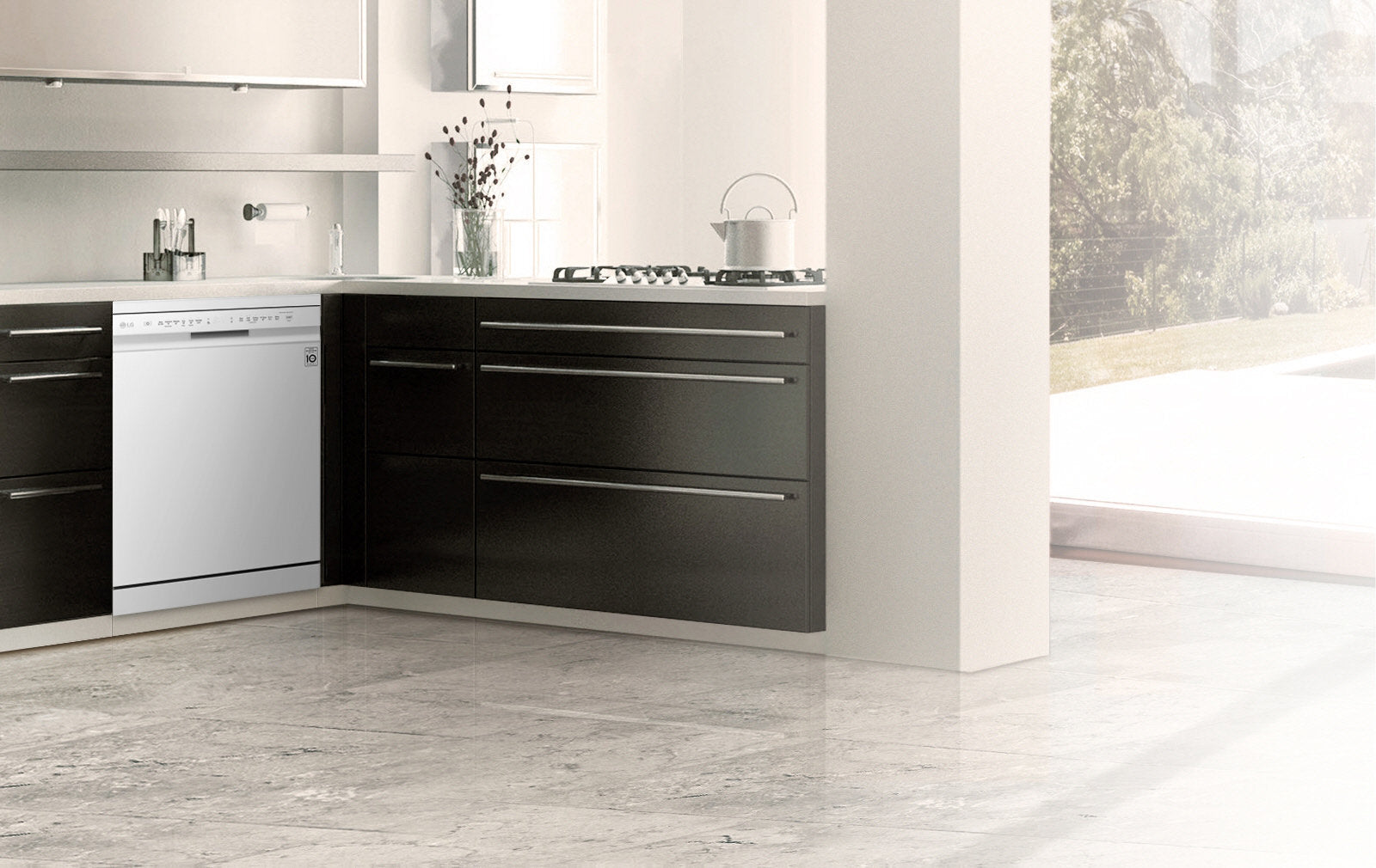 LG 14 Place Settings QuadWash Dishwasher in White Finish XD5B14WH - Perfect for Large Families & Entertaining Guests