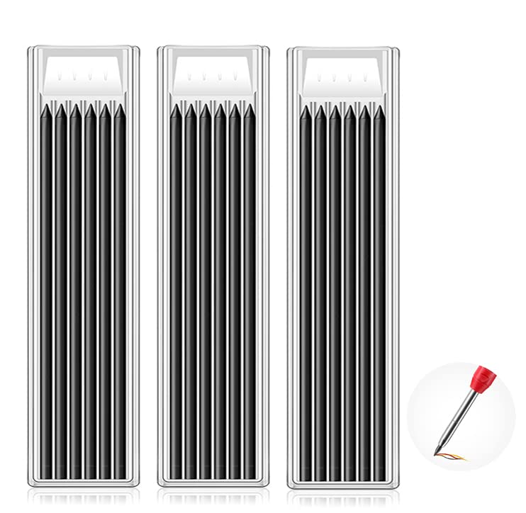 18-Piece 2.8mm Solid Carpenter Pencil Refills - Black Mechanical Lead for Carpenter Marking & Deep Hole Pencils | Perfect for Woodworking, Construction & DIY Projects