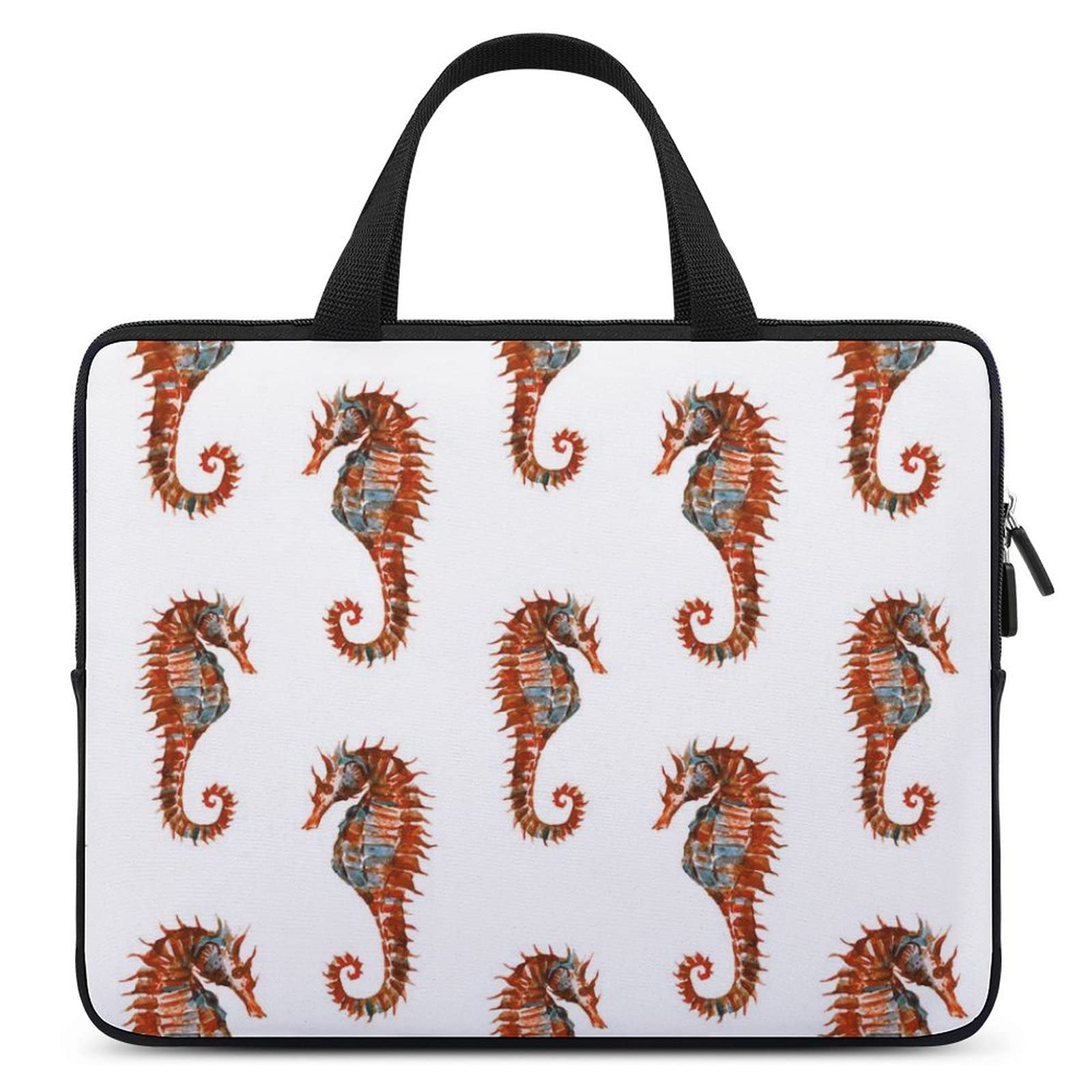 Waterproof Laptop Bag for Business & Travel - Slim Watercolor Seahorse Design Briefcase for Men & Women, Ideal for Office, Commute, and Daily Use