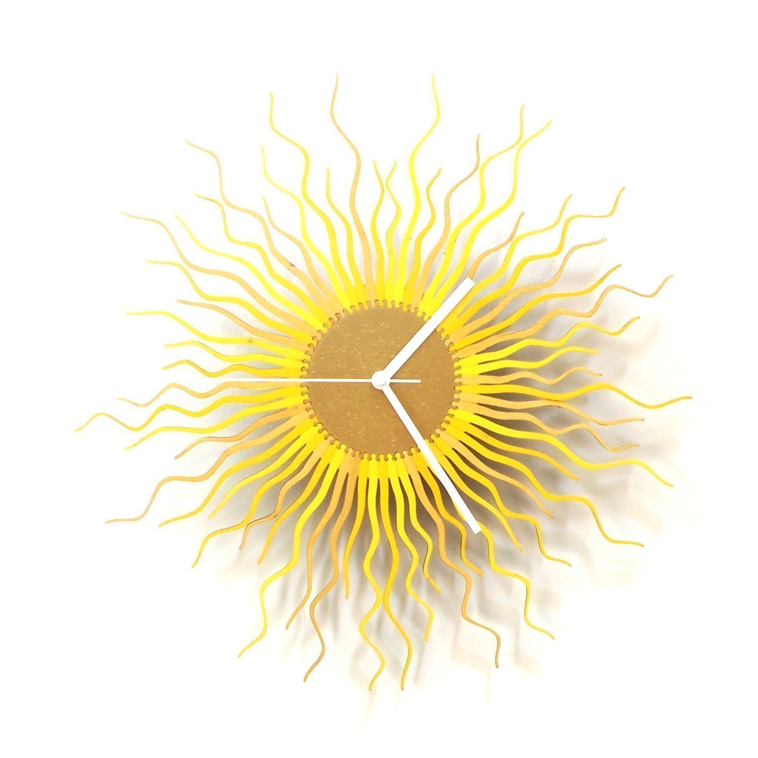 Medusa Gold - 16 Inch Elegant Gold Wall Clock with Filigree Wood Design, Handmade Home Decor for Living Room, Bedroom & Office
