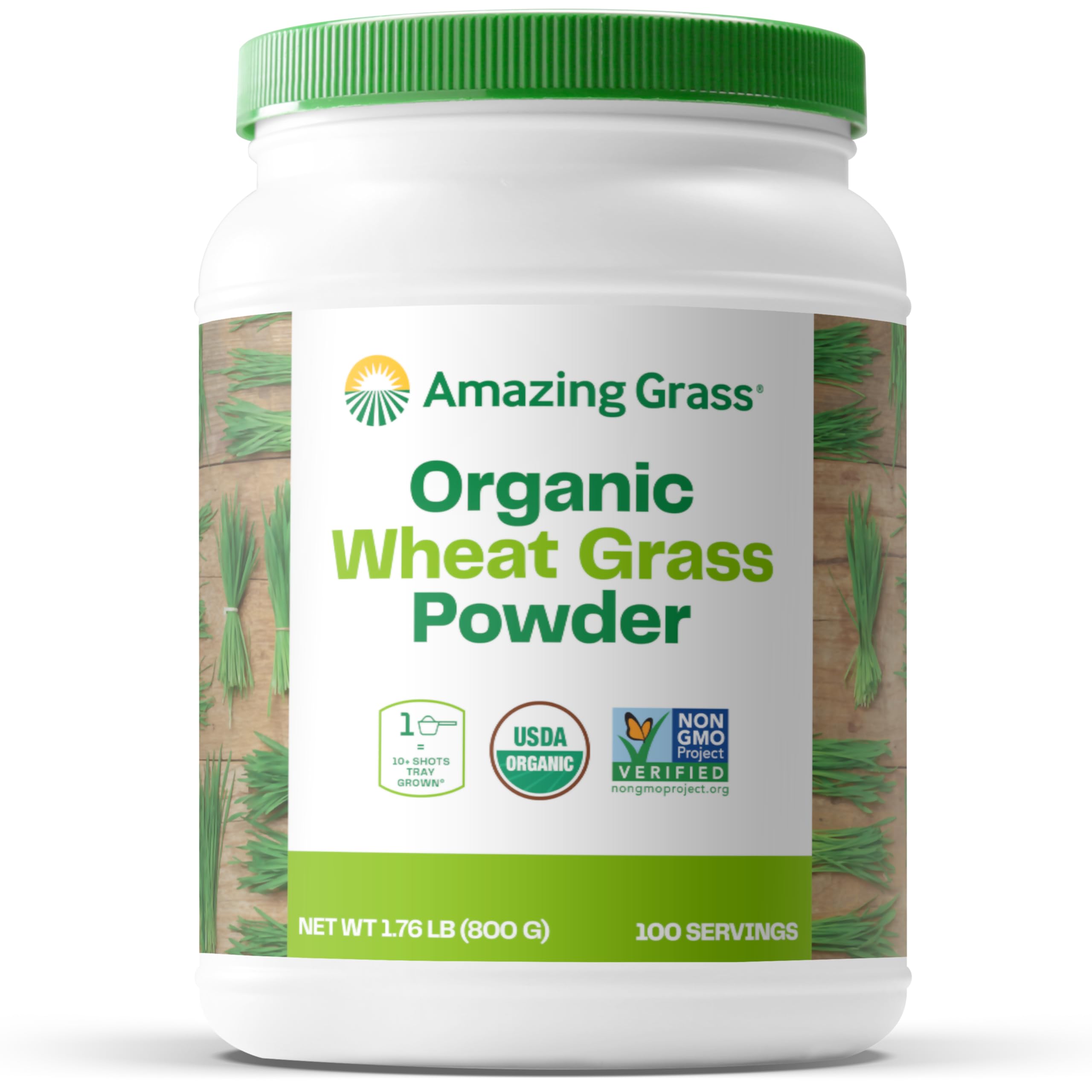 Organic Wheat Grass Powder - 100% Whole-Leaf Superfood for Energy Boost, Detox & Immune Support | Rich in Chlorophyll & Nutrients | 100 Servings | Perfect for Smoothies, Juices & Wellness Shots