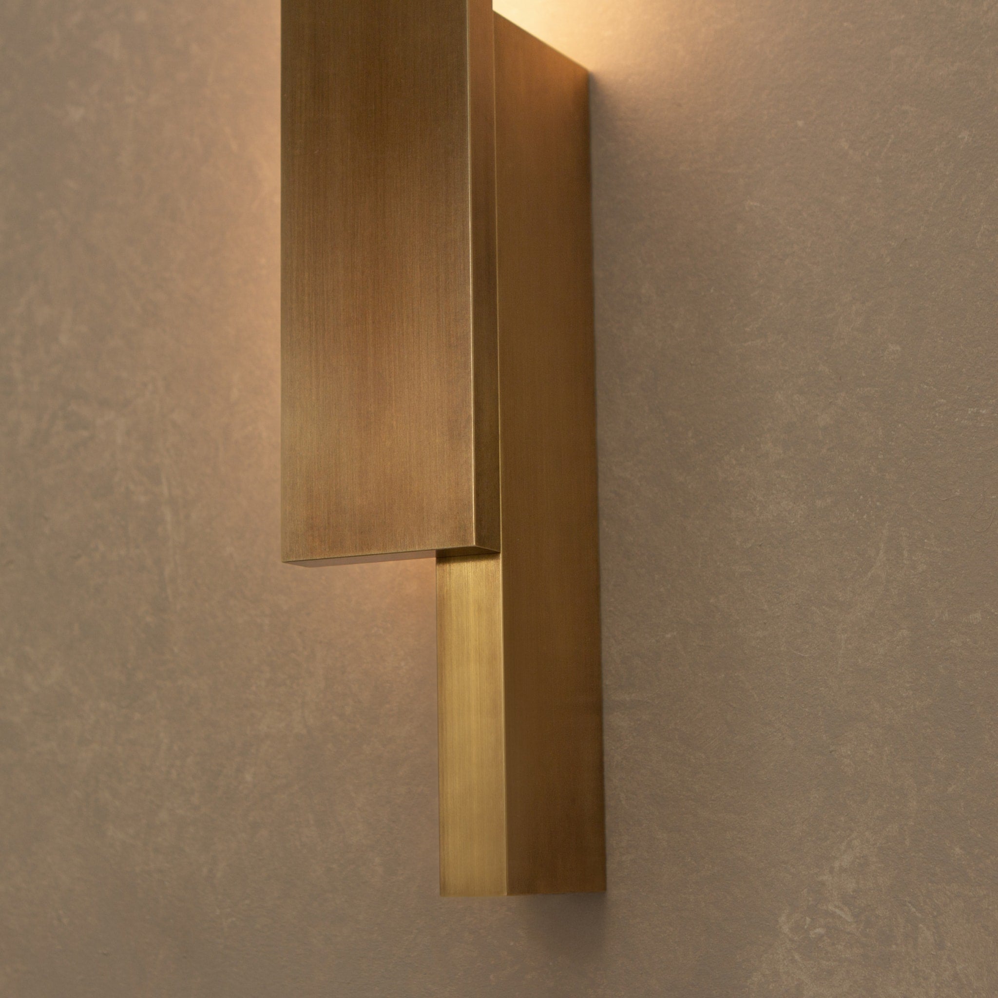 PRE ORDER BEN TOVIM DESIGN Bloc Wall Sconce - Left Side Aged Brass Finish | Modern Wall Lighting for Living Room, Bedroom & Hallway