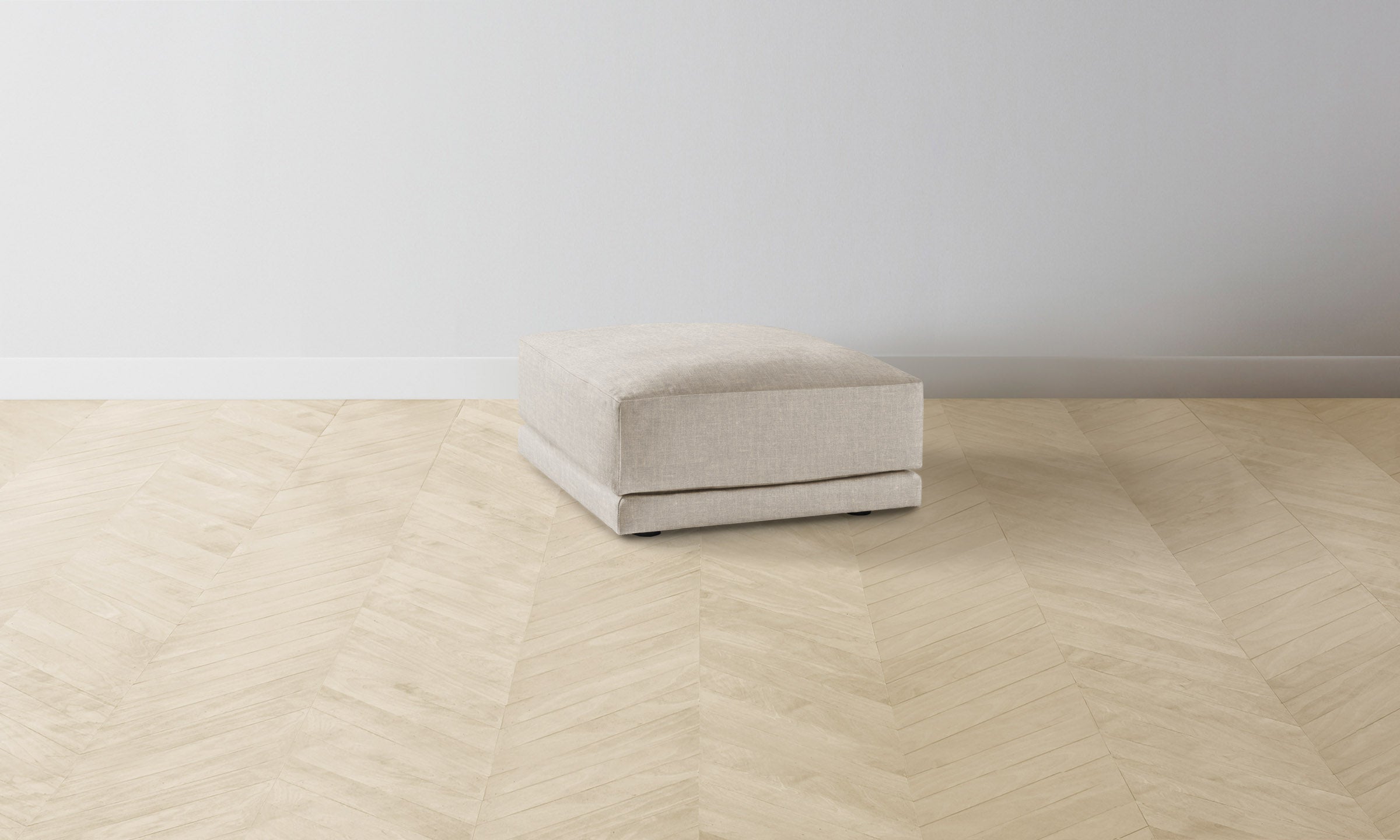 The Jones Ottoman - Heritage Belgian Linen Summit - Premium Storage Footstool for Living Room, Bedroom & Home Decor