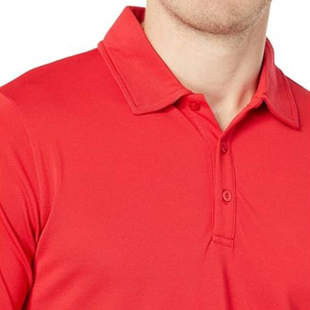 Fila Men's Essentials Pique Polo Shirt - Comfortable Cotton Blend, Classic Fit, Fila Red - Perfect for Casual Wear, Golf & Everyday Outfits