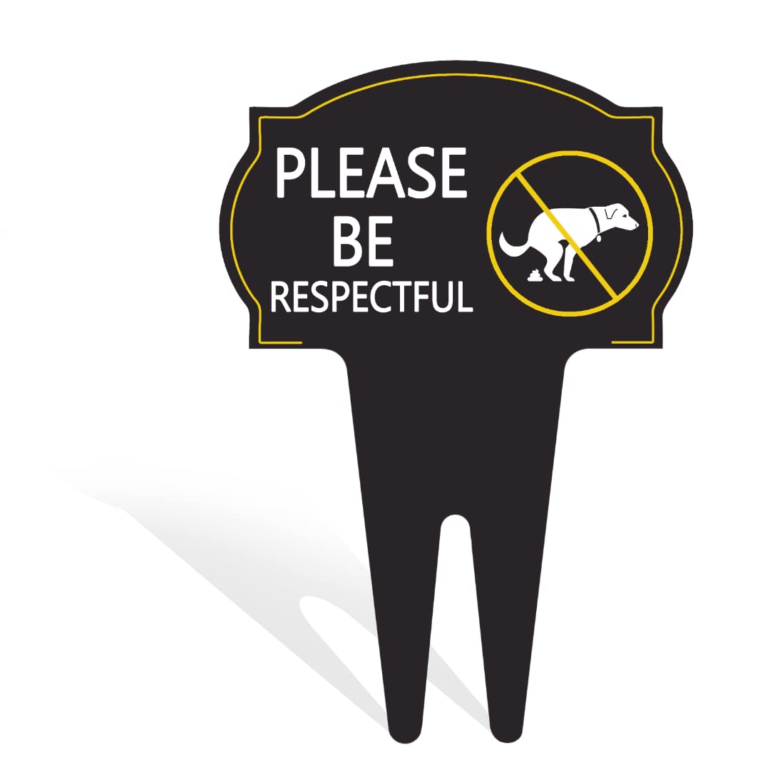 Metal Dog Sign - 'Please Be Respectful' Yard Sign for Lawn & Garden - Deter Dogs from Pooping or Peeing on Your Property - Perfect for Front Yards, Gardens, and Driveways