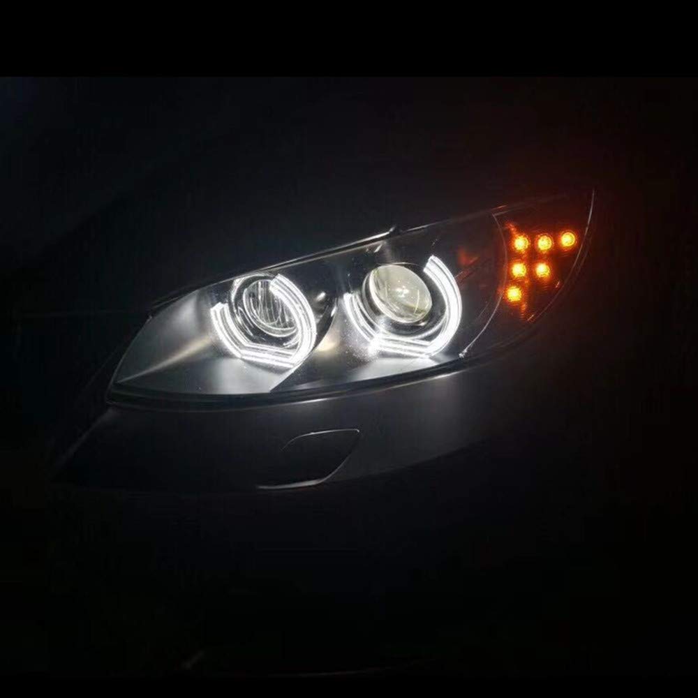 BMW 3 Series E90 E92 E93 M3 Angel Eyes Headlights - DTM Style LED Daytime Running Lights for Enhanced Visibility