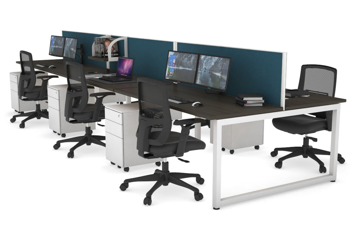 Quadro Loop Legs 6-Person Office Workstation Desk [1800L x 700W] - Modern Collaborative Workspace Solution for Team Projects & Open Office Layouts