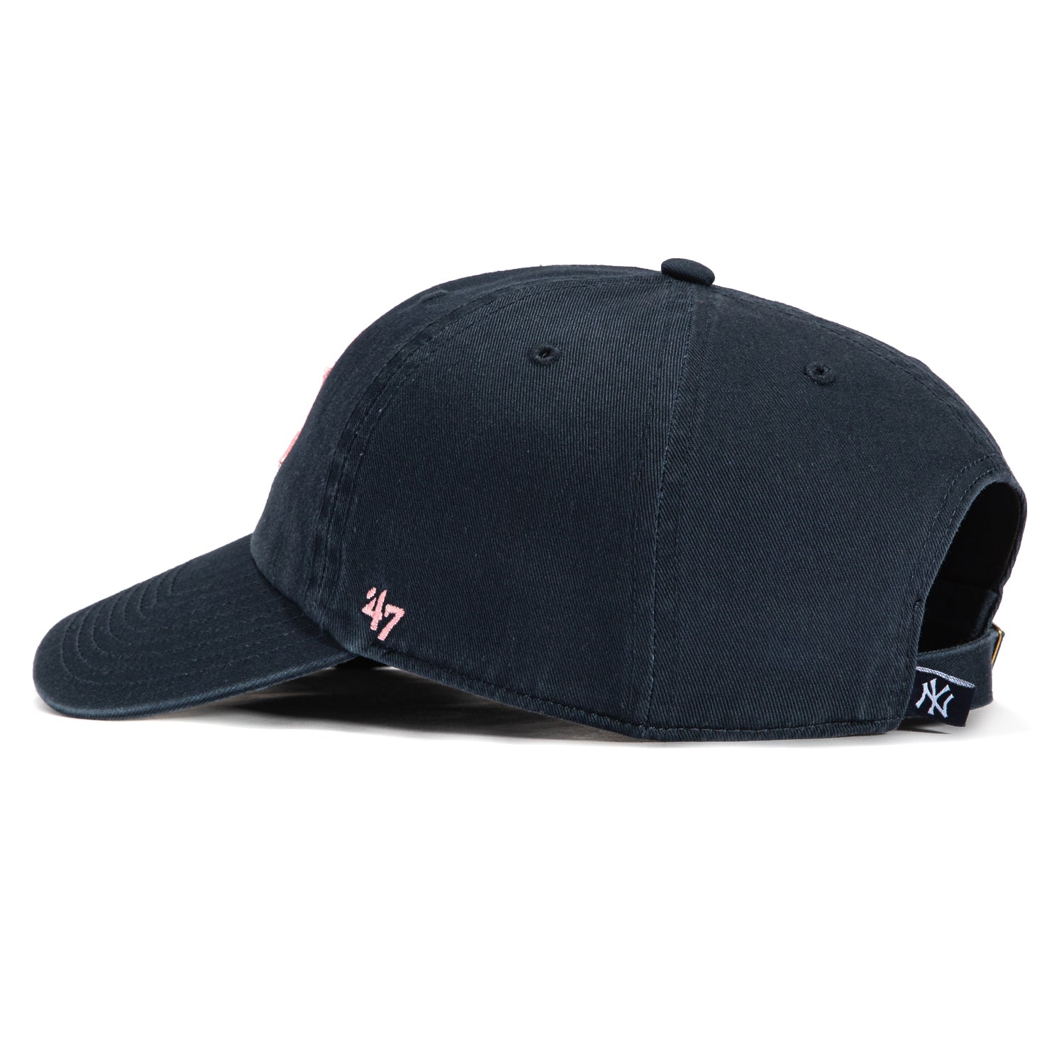 New York Yankees Adjustable Baseball Cap - Navy & Pink 47 Brand Cleanup Hat for Men & Women | Game Day, Casual Wear, Sports Fan Gift