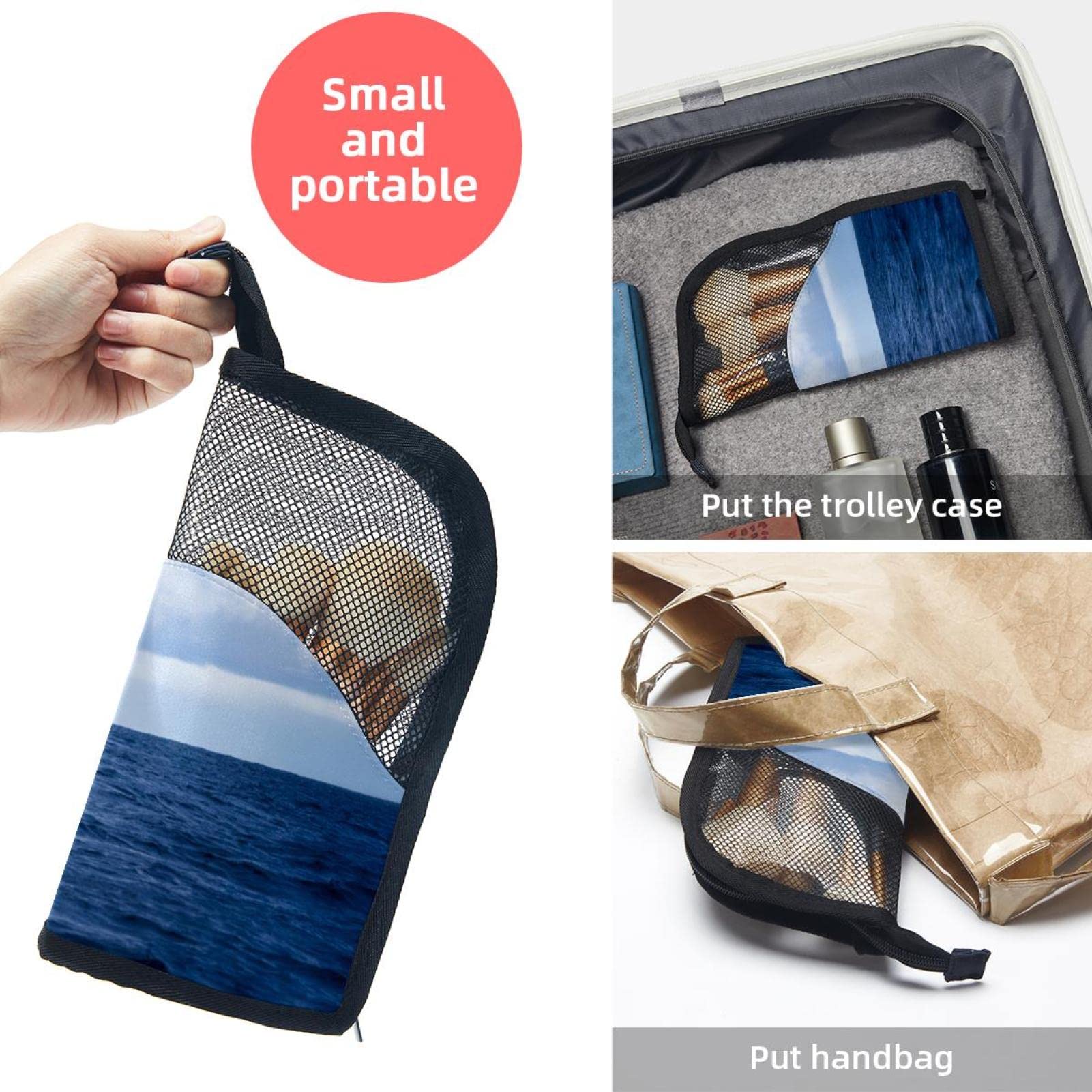Premium Makeup Brush Organizer Bag with 12 Slots - Cloud Ocean Whale Design, Portable Cosmetic Brush Holder Case for Travel & Home Storage | Perfect for Makeup Artists & Beauty Enthusiasts