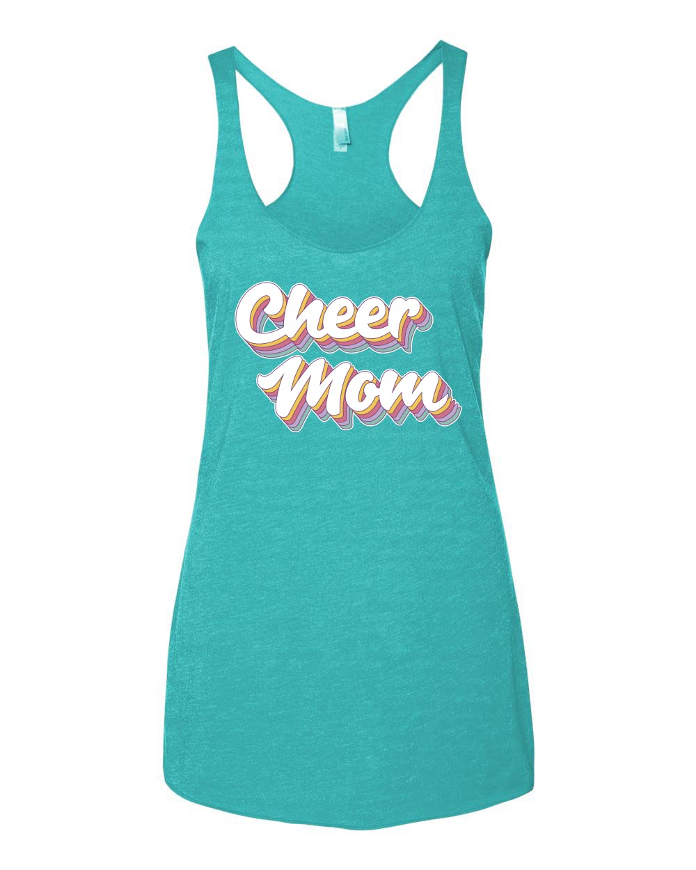 Vintage Cheer Mom & Girl Sports Tri-Blend Racerback Tank Top - Soft & Breathable for Cheerleading, Gym & Casual Wear