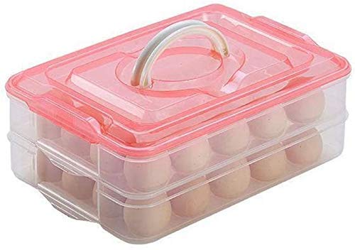 Smitex 48 Grid Large Capacity Plastic Egg Storage Container with Lid - Multicolor Egg Box Carrier for Refrigerator Organization, Farm Fresh Eggs & Kitchen Storage