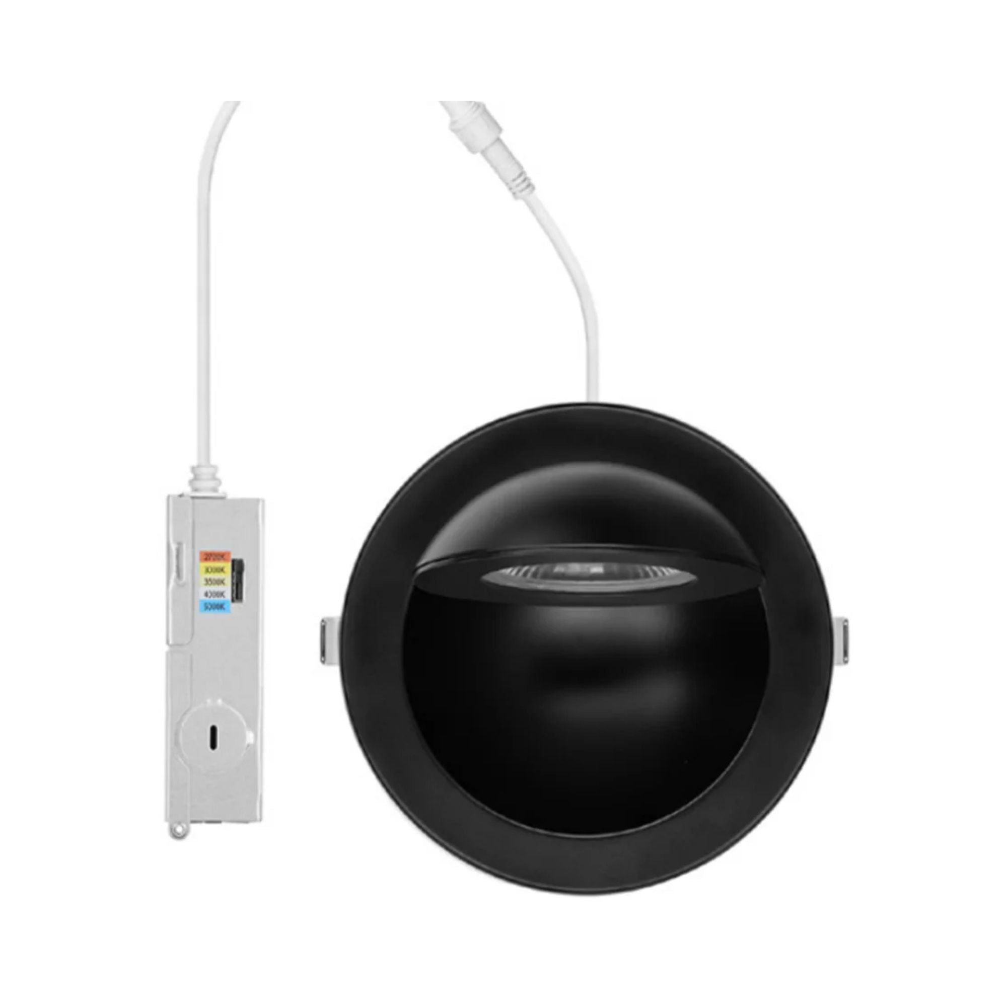 3 Inch Gimbal LED Recessed Downlight - 500 Lumens, Dimmable, Selectable CCT (2700K-5000K), Black Finish - Perfect for Kitchen, Living Room & Bedroom Lighting