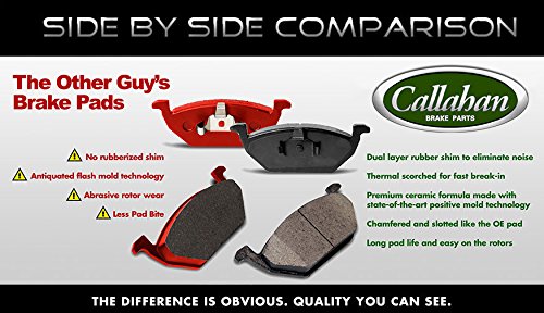 Callahan Ceramic Brake Pads Replacement for Jeep Liberty 2003-2007, Jeep TJ 2003-2004, Jeep Wrangler 2003-2006 - High Performance, Low Noise & Dust - Perfect for Off-Roading & Daily Commuting