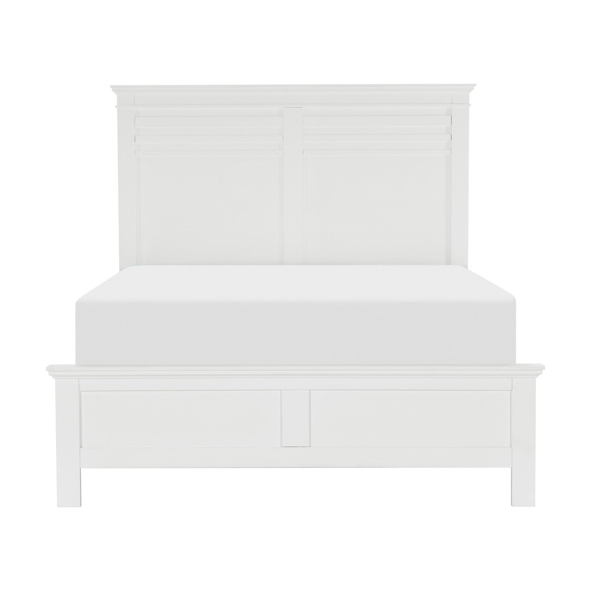 Blaire Farm White King Bed Frame - Modern Wooden Platform Bed with Headboard & Footboard - Perfect for Master Bedroom, Guest Room & Home Decor