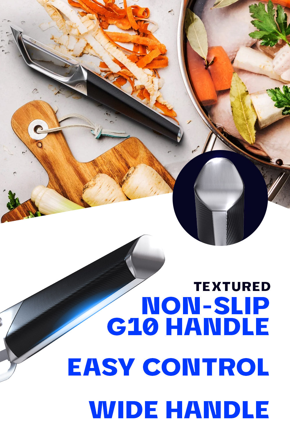 Premium Dalstrong Swivel Straight Peeler with 3 Blades - Ergonomic Vegetable Peeler for Potatoes, Carrots & Fruits - Professional Kitchen Tool for Home Chefs & Cooking Enthusiasts