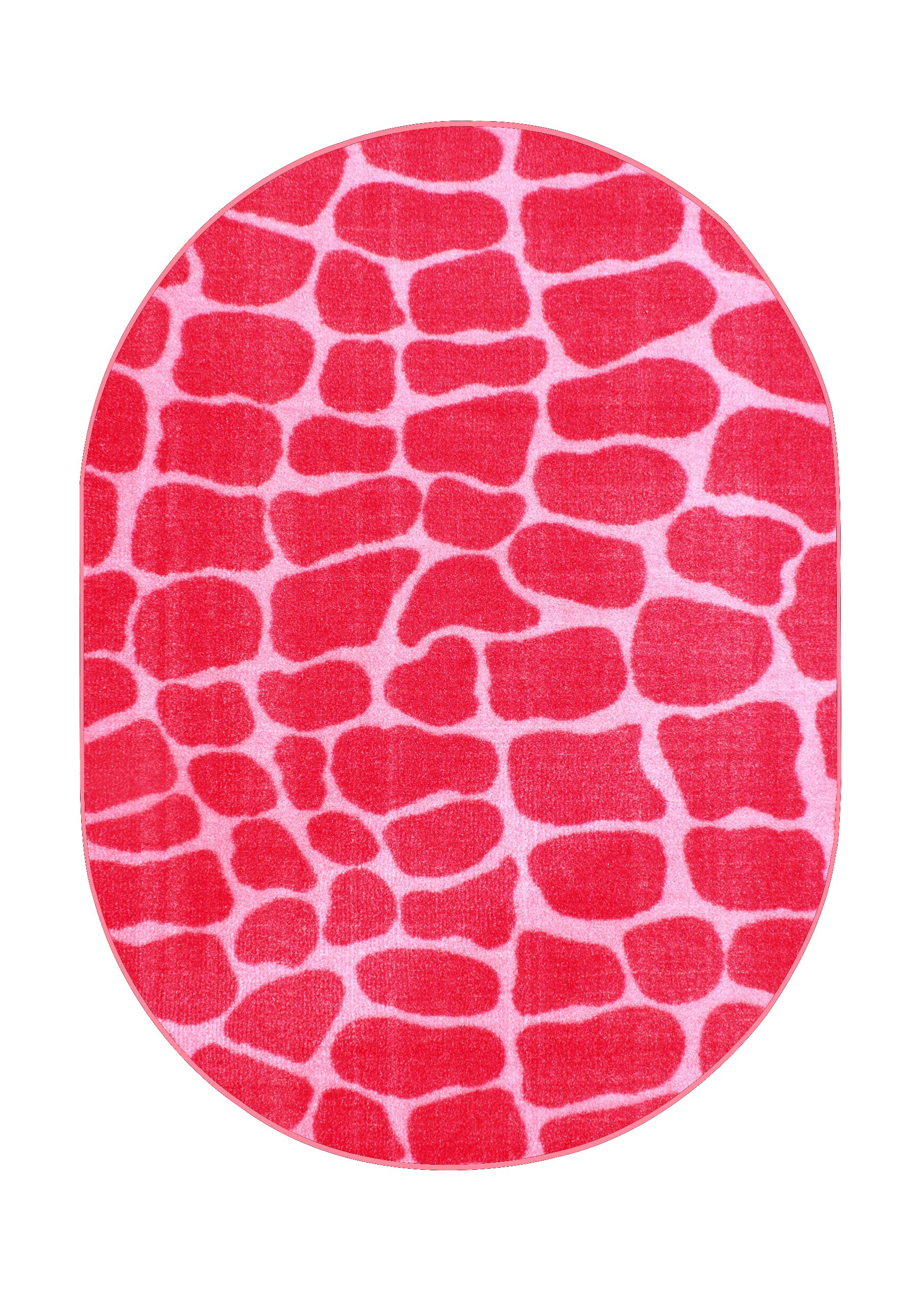 Premium Crocodile Pink Area Rug - Soft Animal Print Indoor Rug for Living Room, Entryway, Bedroom | Non-Slip Pet-Friendly Door Mat | 5' x 8' Oval Luxury Floor Carpet for Home Decor & Office Space