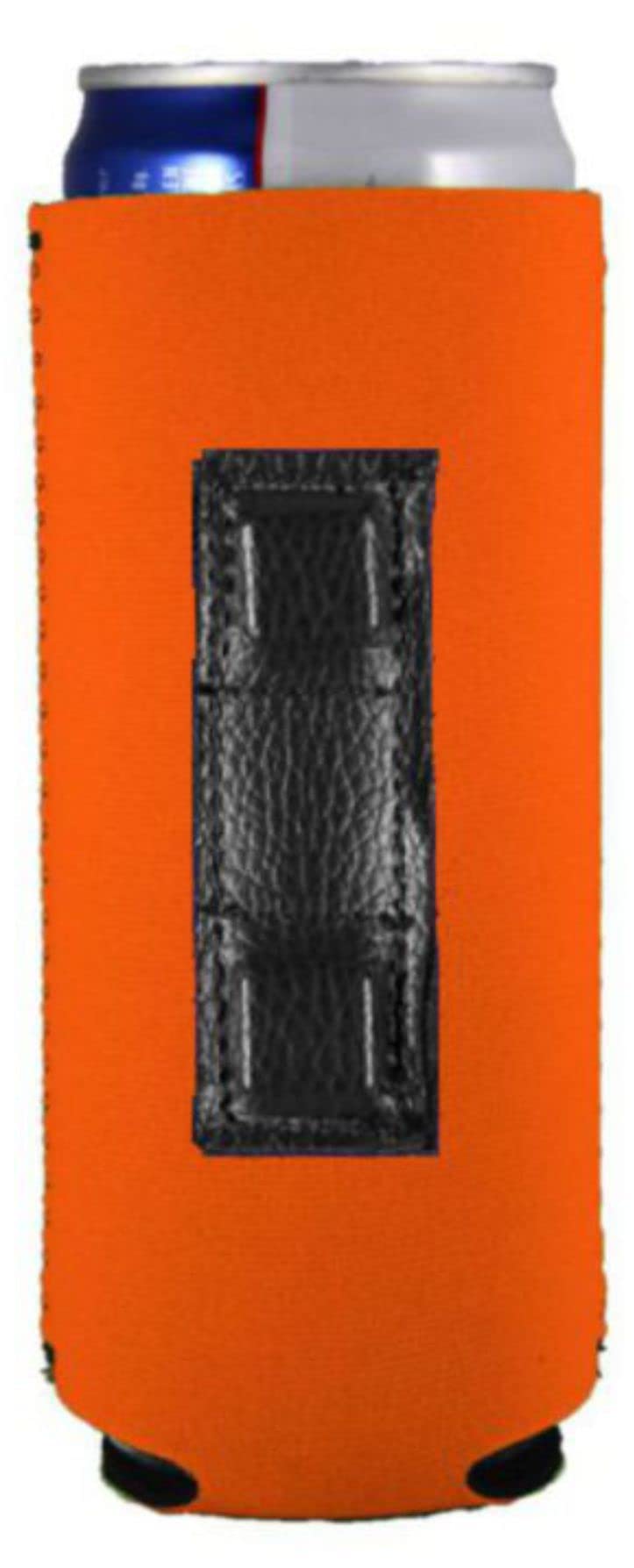 Blank Magnetic Slim Can Cooler - Insulated Beer & Soda Holder (Orange, 1-Pack) - Perfect for Parties, BBQs, and Outdoor Events