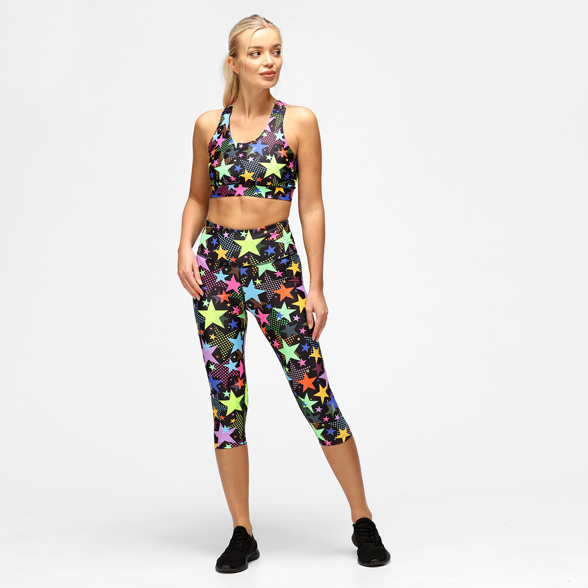 Stylish Scattered Stars Capri Pants for Women - Perfect for Summer, Beach, and Casual Outfits