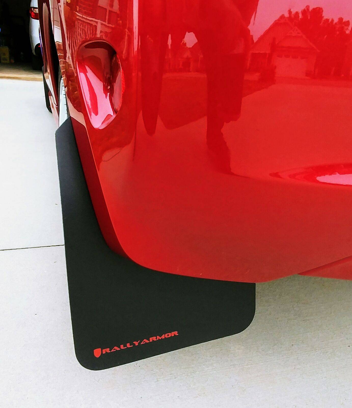 Rally Armor Universal Basic Black Mud Flaps with Red Logo - 4 Piece Set for Cars, Trucks & SUVs - No Hardware Included - Perfect for Off-Roading & All-Weather Protection