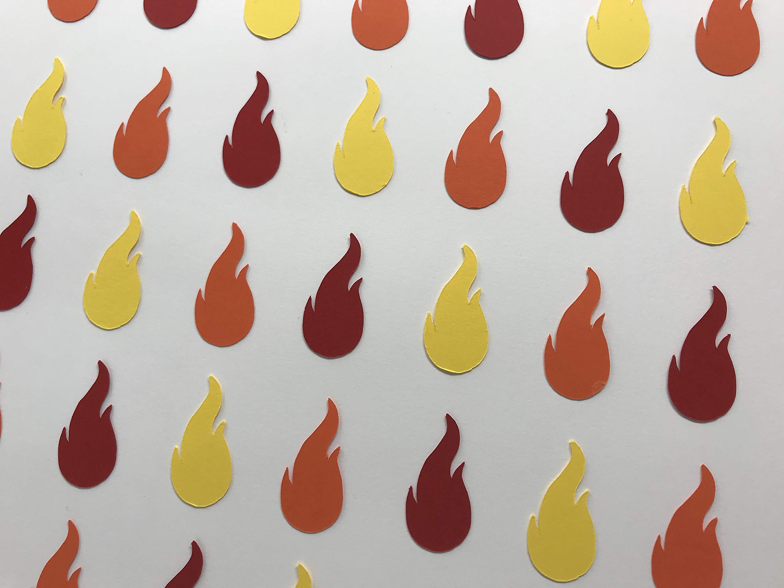 Red, Orange, Yellow Flame Confetti - 300pcs Fire-Themed Party Decorations for Fireman Birthday, Halloween & Themed Events - Perfect for Cake Toppers, Table Scatters & Photo Backdrops