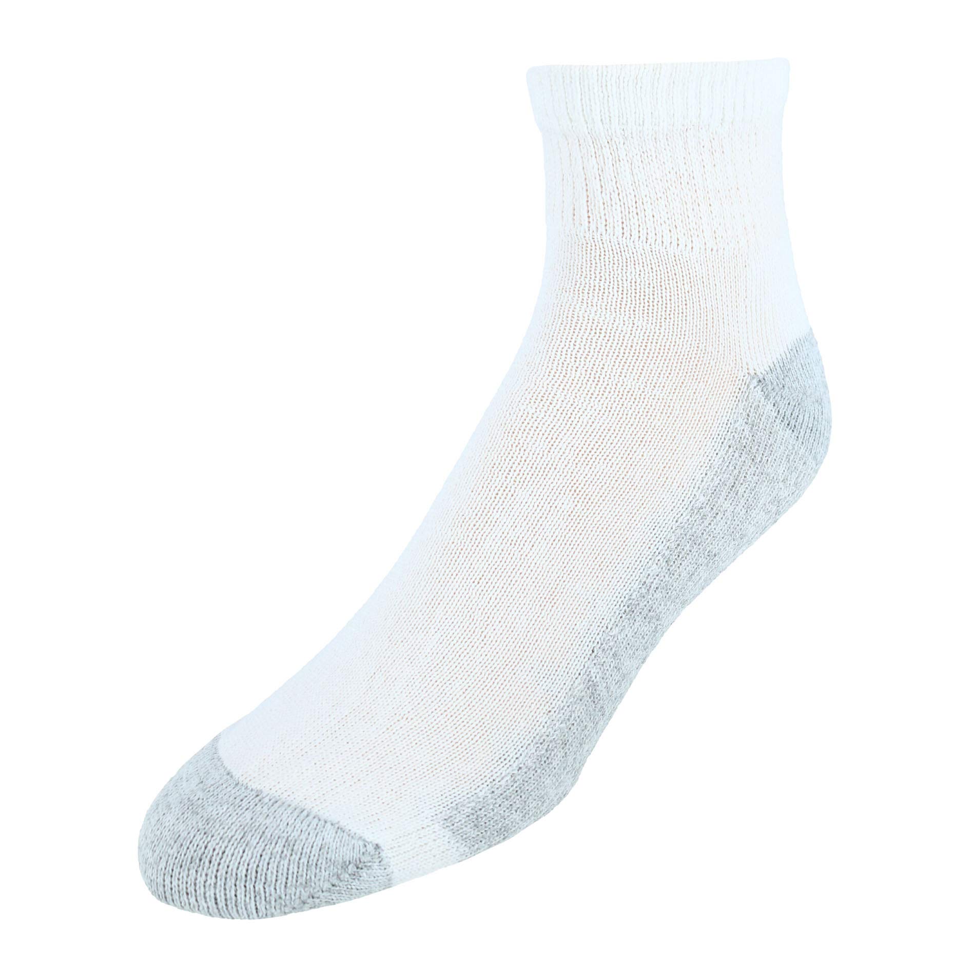 Hanes Men's Double Tough Ankle Socks 6-Pack - Big & Tall Yoga Socks with White/Grey Foot Bottom (Size 6-12 US) - Comfortable Athletic Socks for Running, Gym Workouts & Everyday Wear